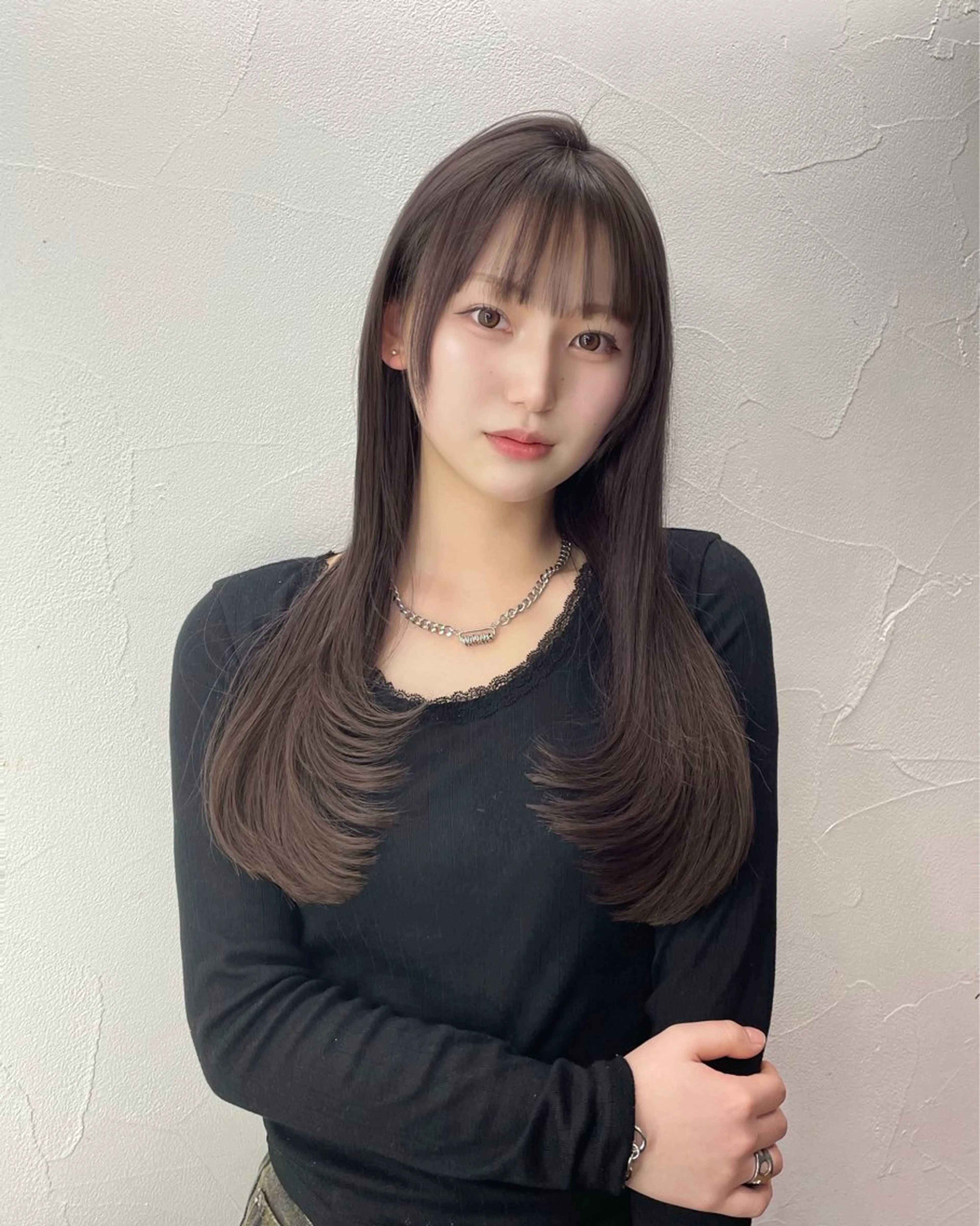 ロング カット MINAMO 韓国レイヤーのヘアスタイル