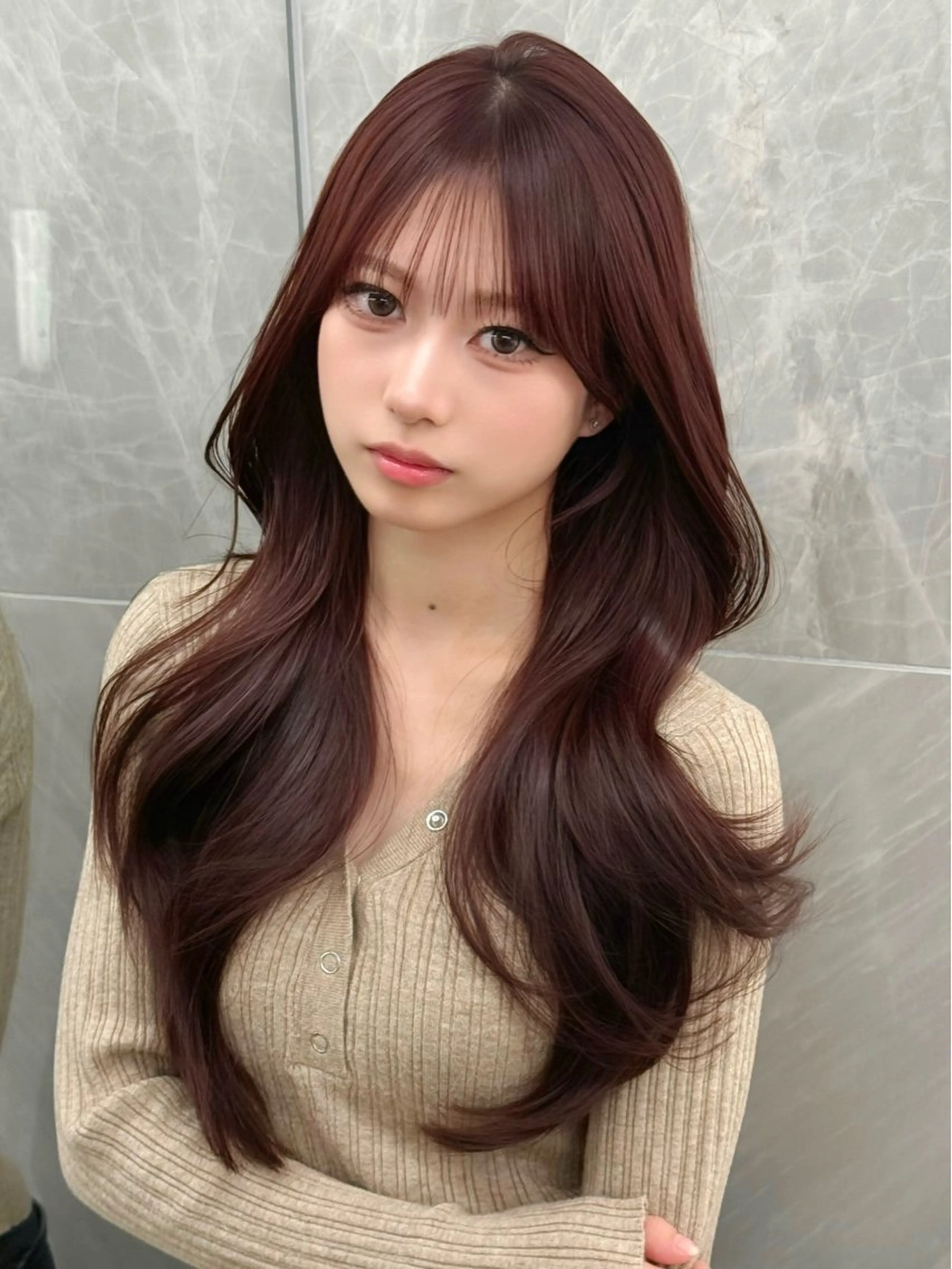 ロング カラー カット ヘアカラー トリートメント MAEUL luna所属・前髪顔周り/レイヤー 韓国/桔川恒のヘアスタイル