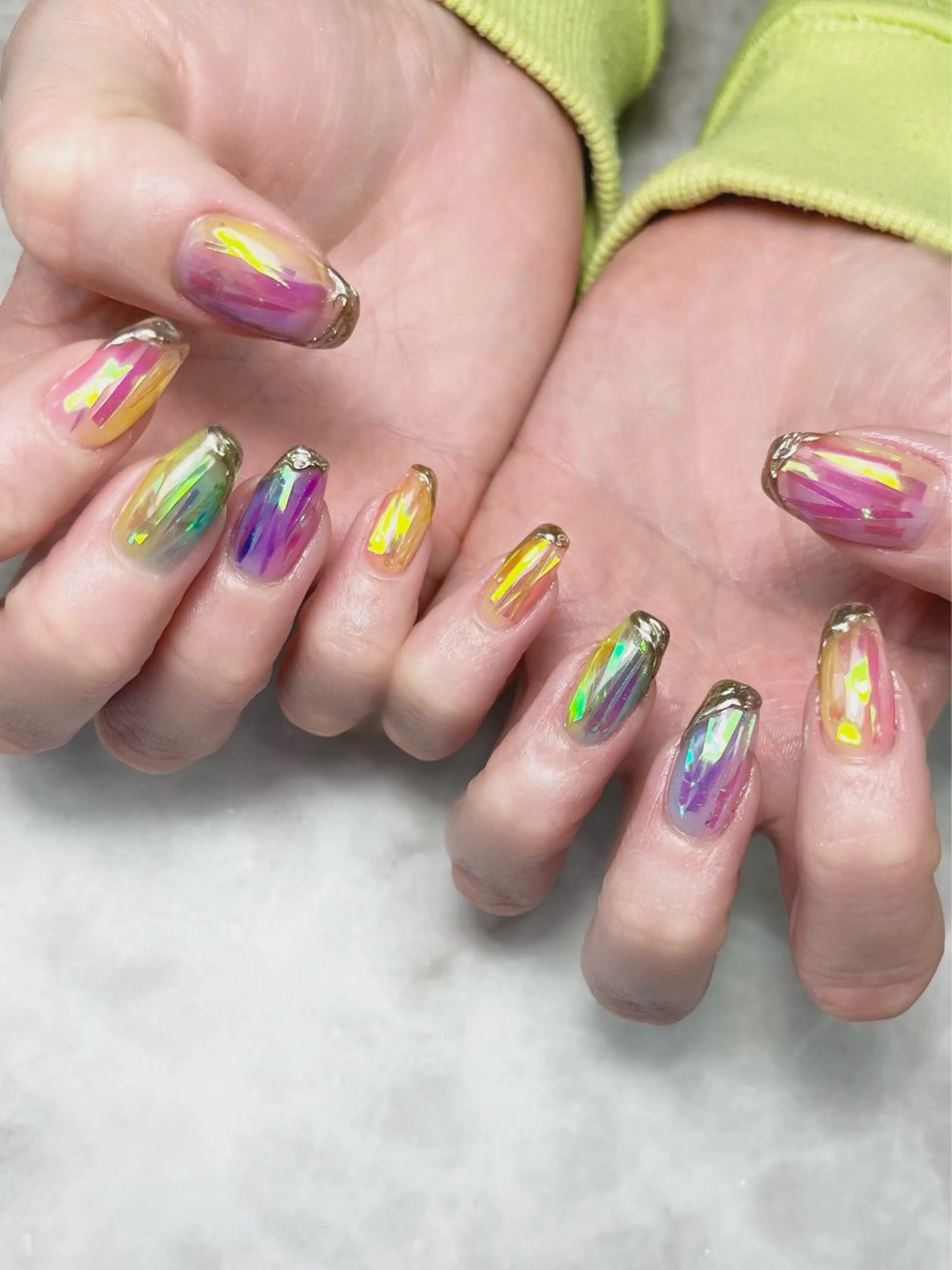 ネイル ミラーネイル ニュアンスネイル スカルプネイル ハンドネイル Nailsalon E's cafeのネイルデザイン