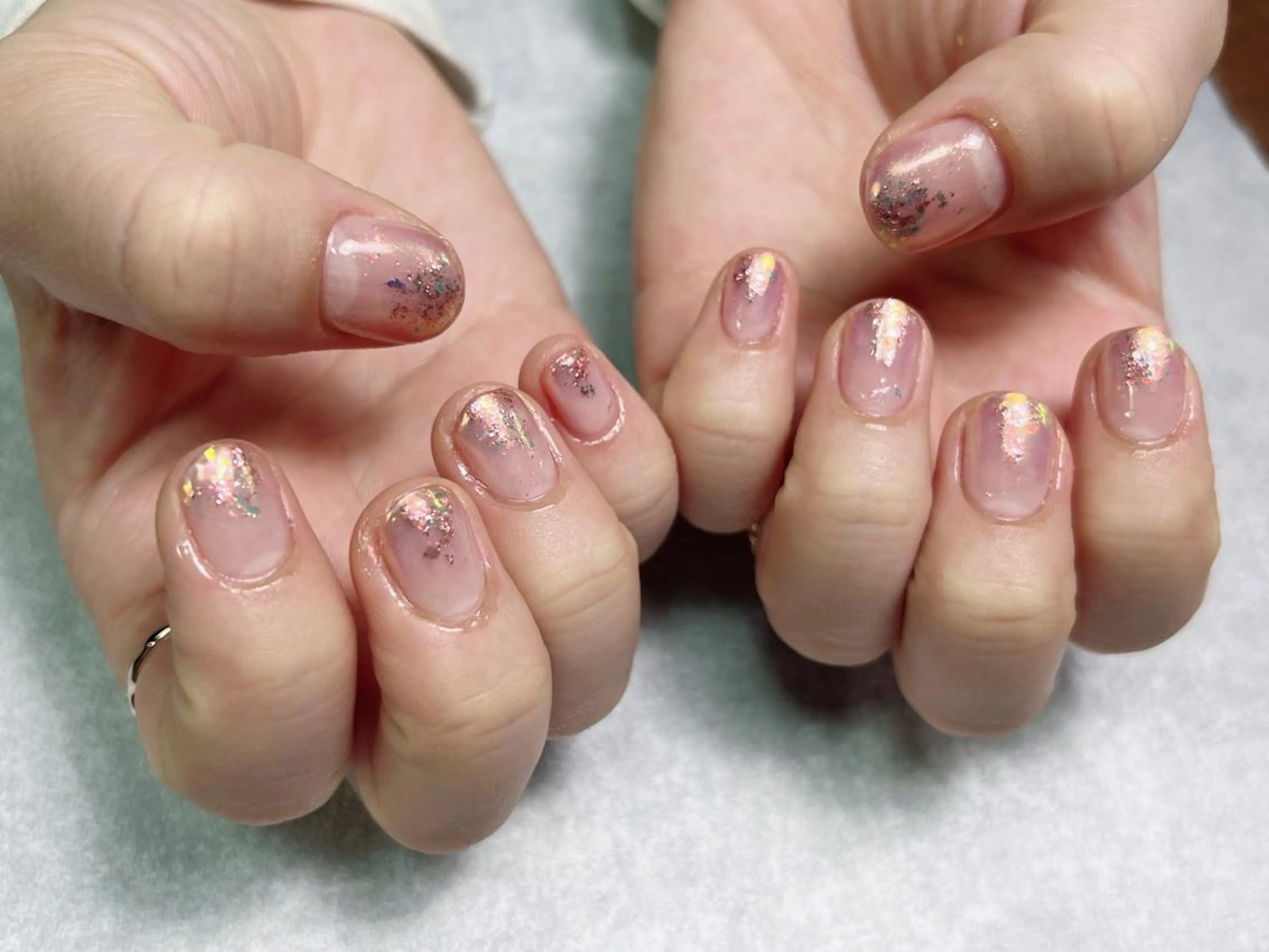 ネイル ニュアンスネイル 春ネイル lucky nail 歌舞伎町のネイルデザイン