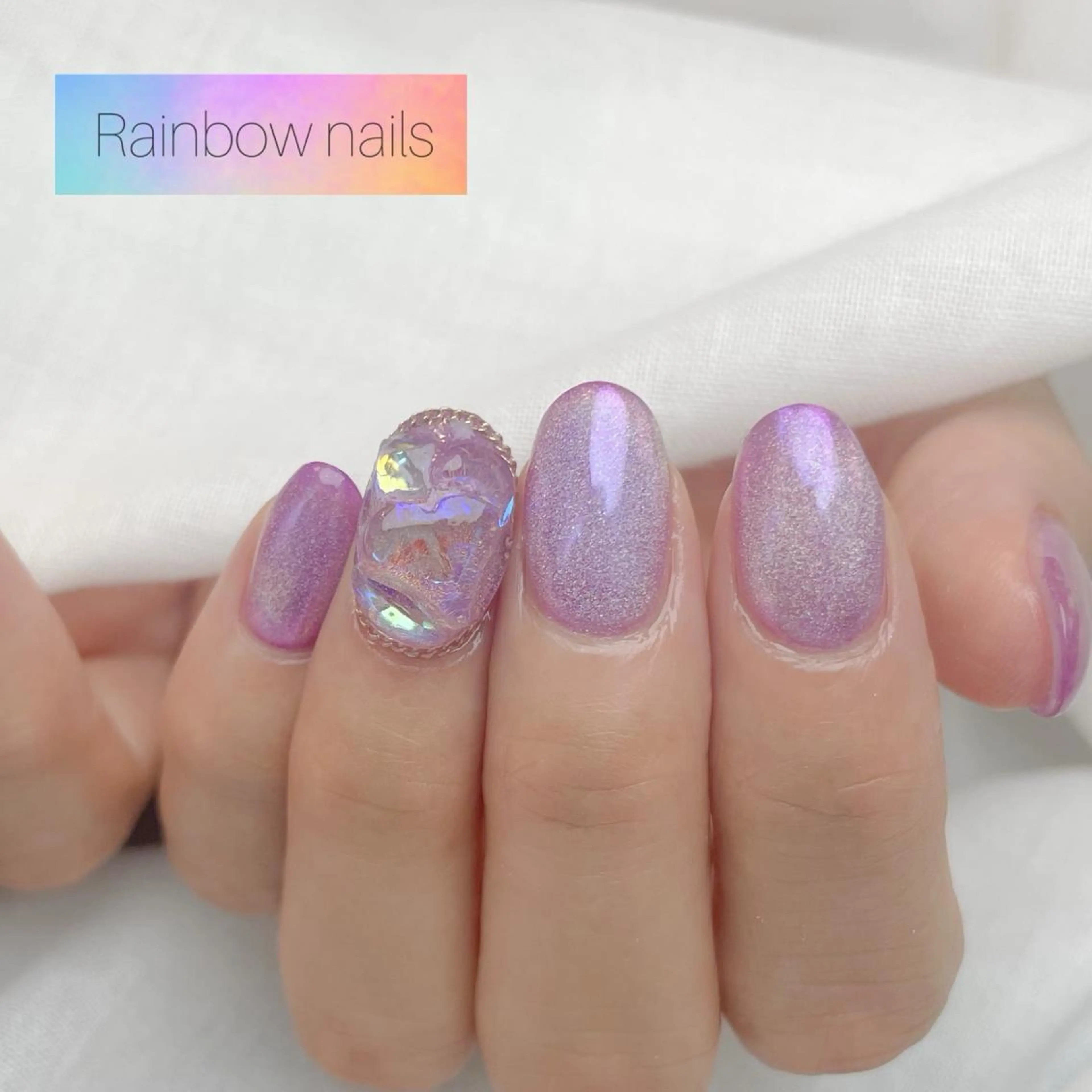 ネイル Rainbow nailsくろちゃんのネイルデザイン