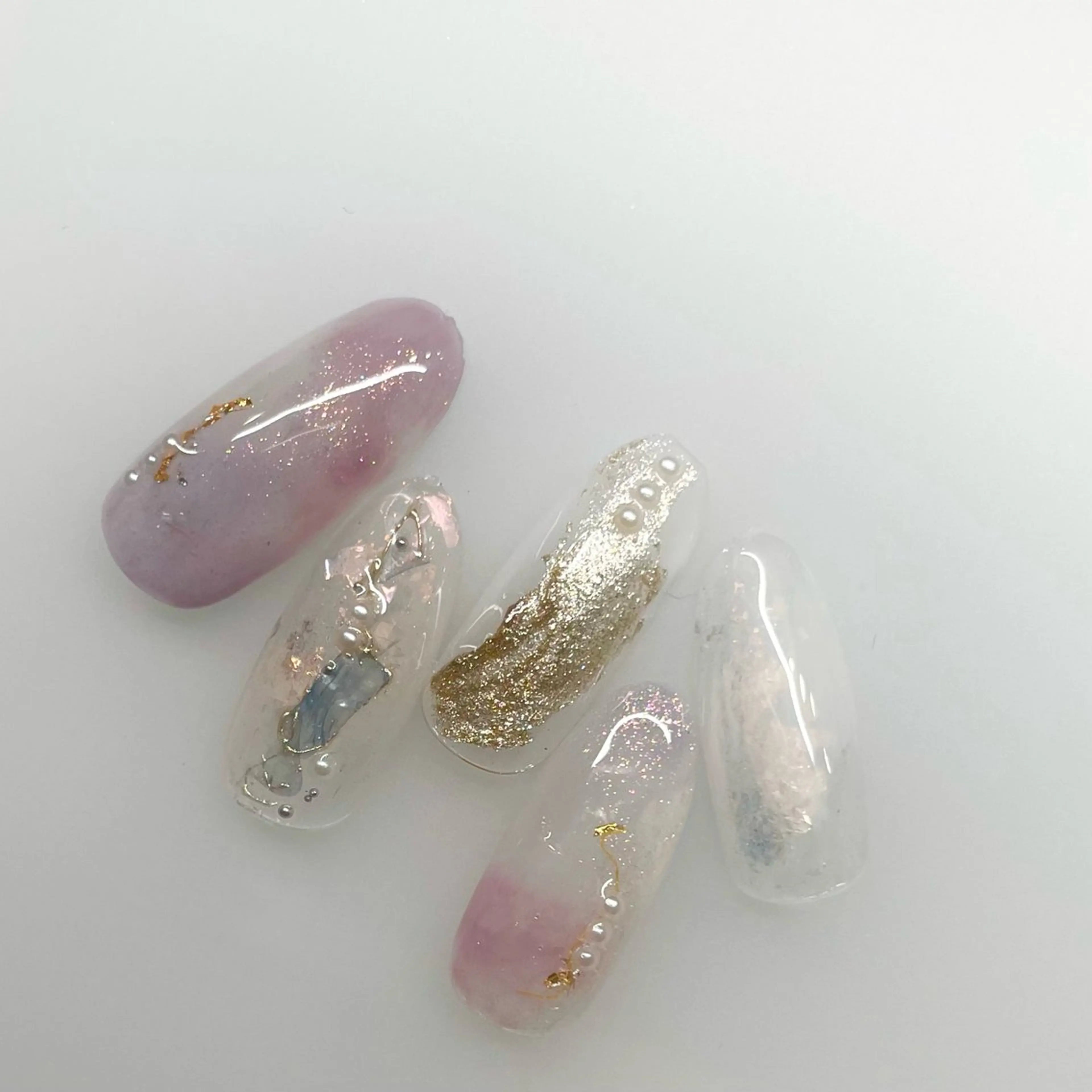 ネイル アートネイル 長さ出し ハンドネイル A85G ayakoのネイルデザイン