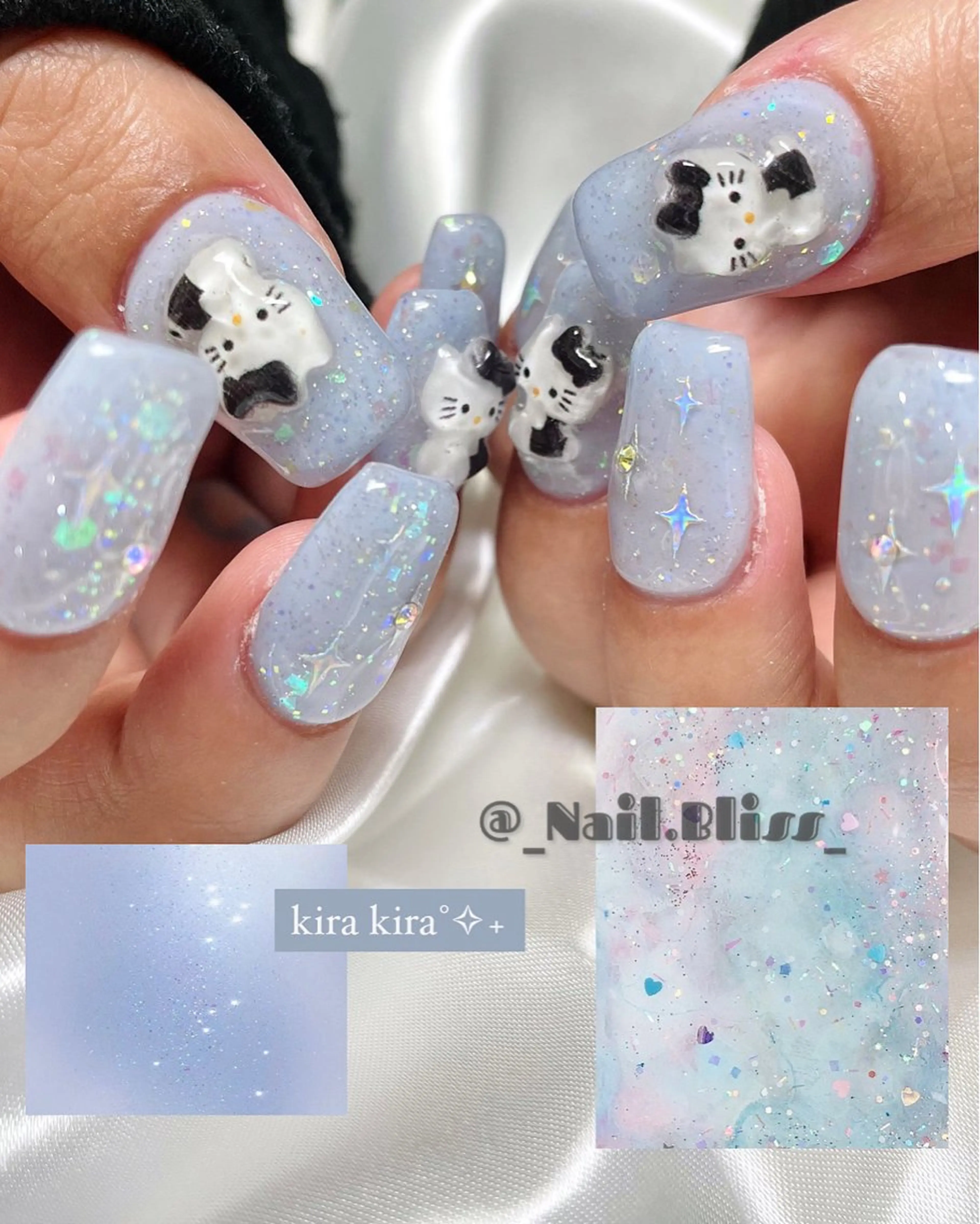 ネイル オーロラネイル キラキラネイル ラメ(グリッター) ハンドネイル NAIL BLISSのネイルデザイン