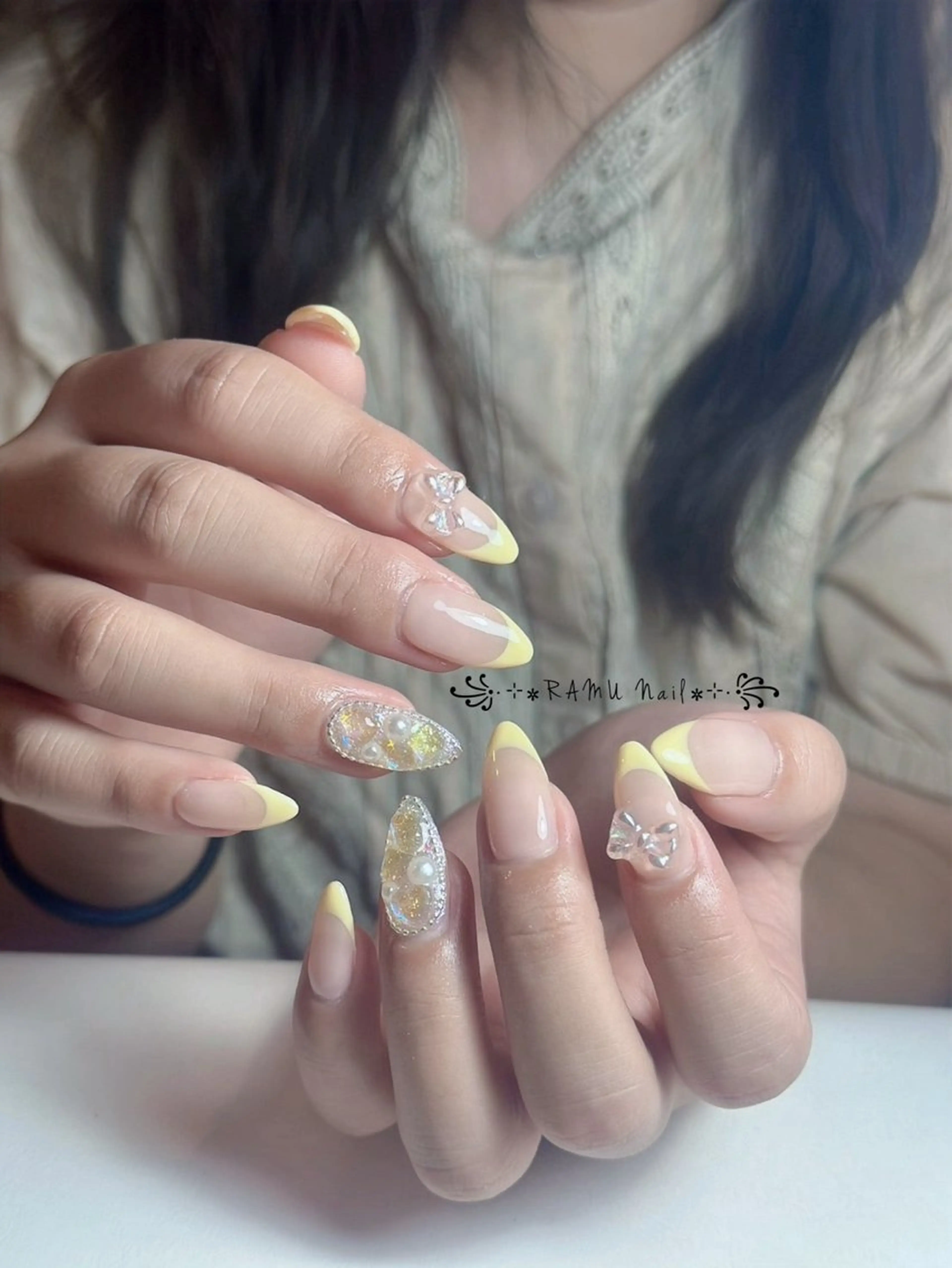 ネイル キラキラネイル マグネットネイル ミラーネイル ピンク 夏ネイル ハンドネイル RAMU Nail 恵比寿店のネイルデザイン