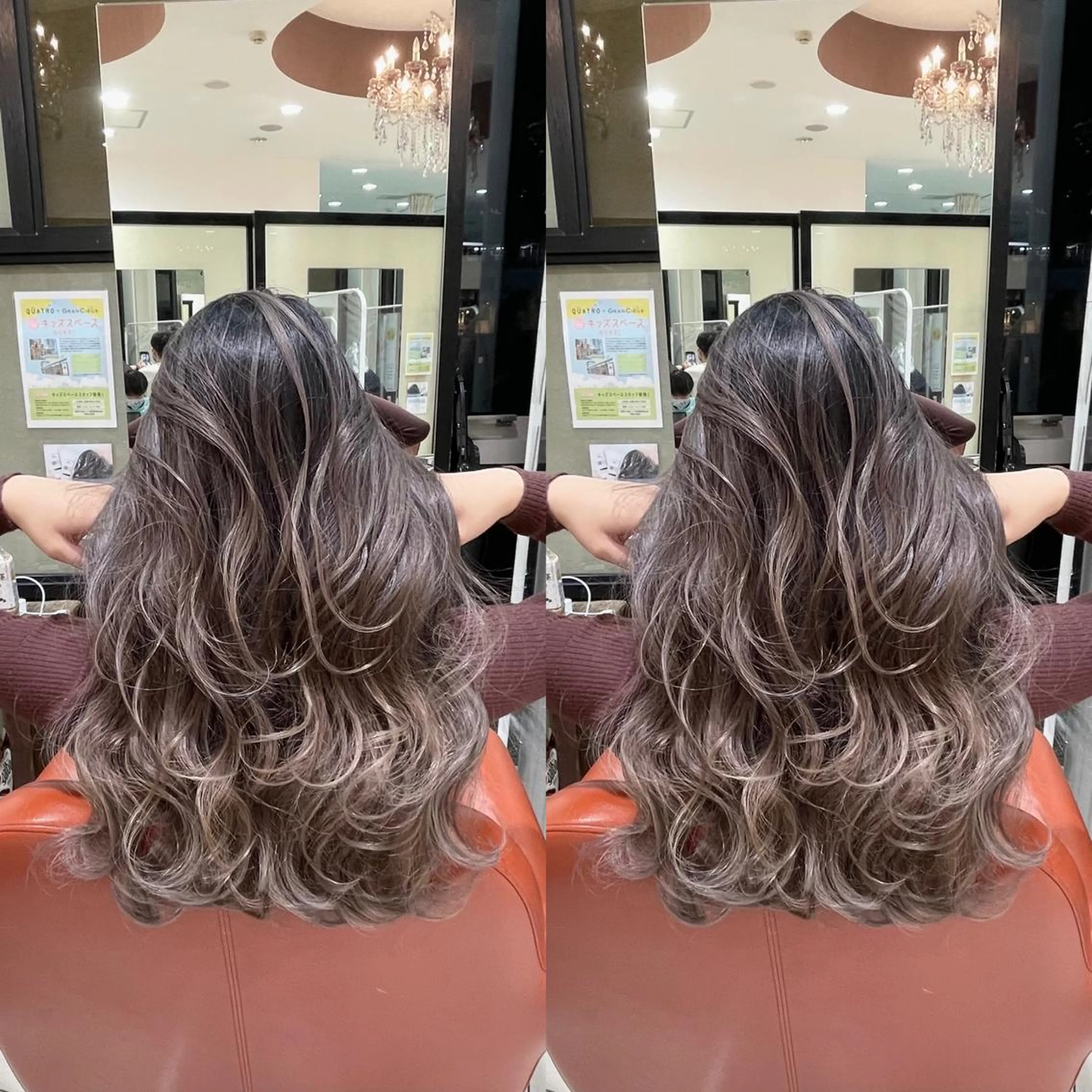 ロング ヘアカラー トリートメント Y Uのヘアスタイル