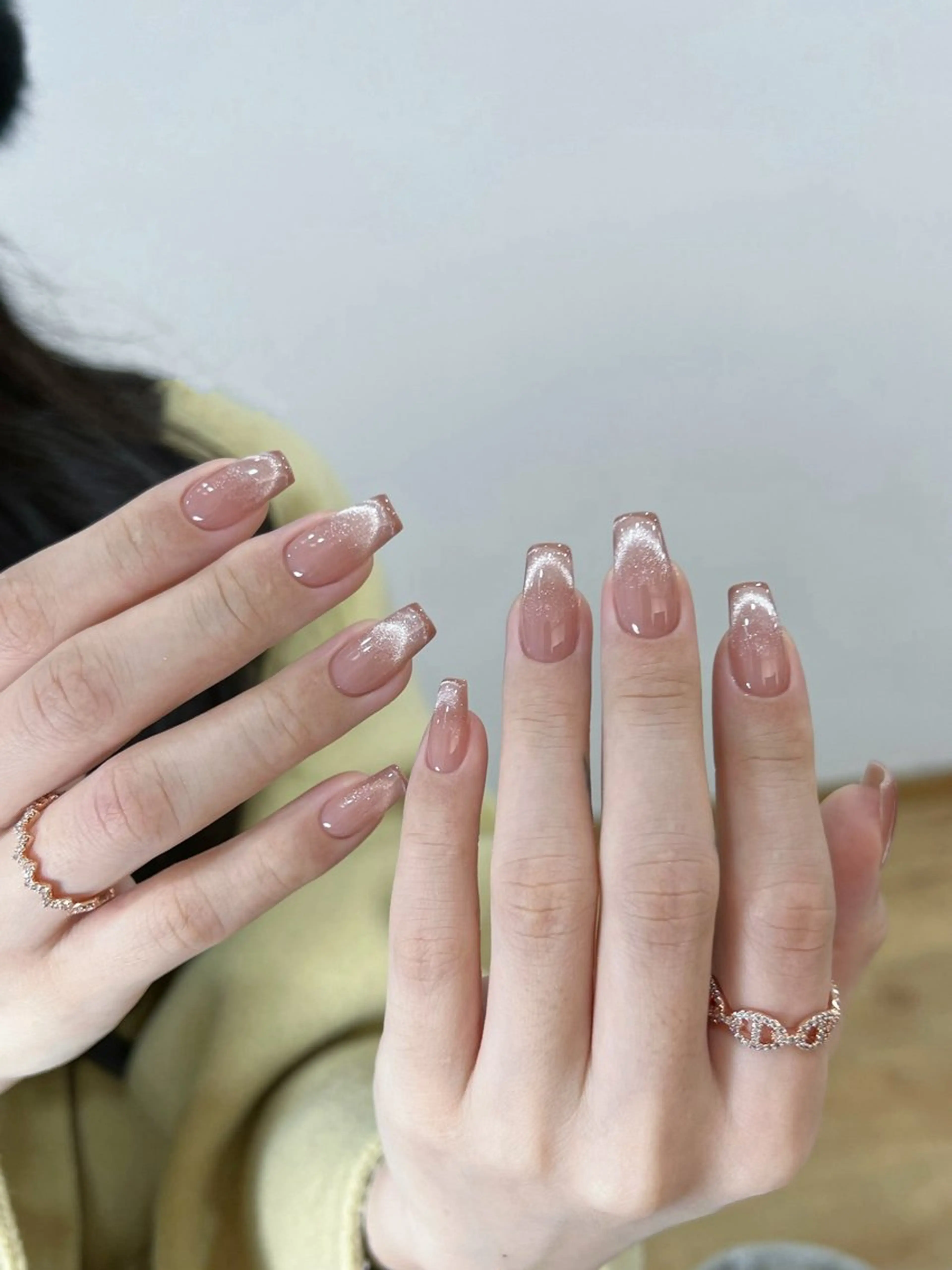 ネイル フレンチネイル マグネットネイル マグネットフレンチ ハンドネイル ハンドケア ネイル👑クイーンズ NailQueensのネイルデザイン