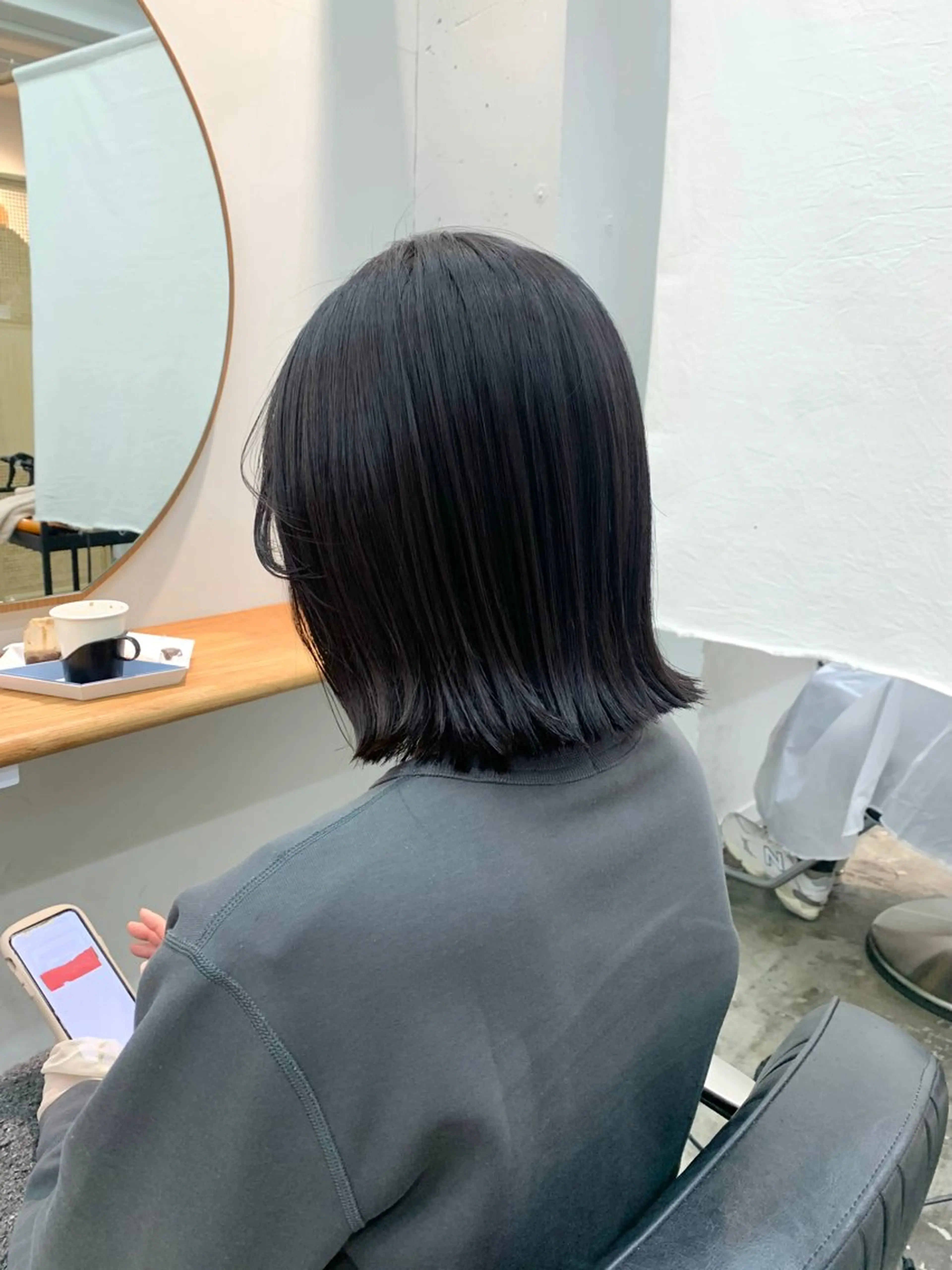 ミディアム 切りっぱなしボブ ボブ 外ハネヘア ENIEN MAKE’S 立川所属・ミカ💫/パーマ/ ニュアンスパーマのヘアスタイル