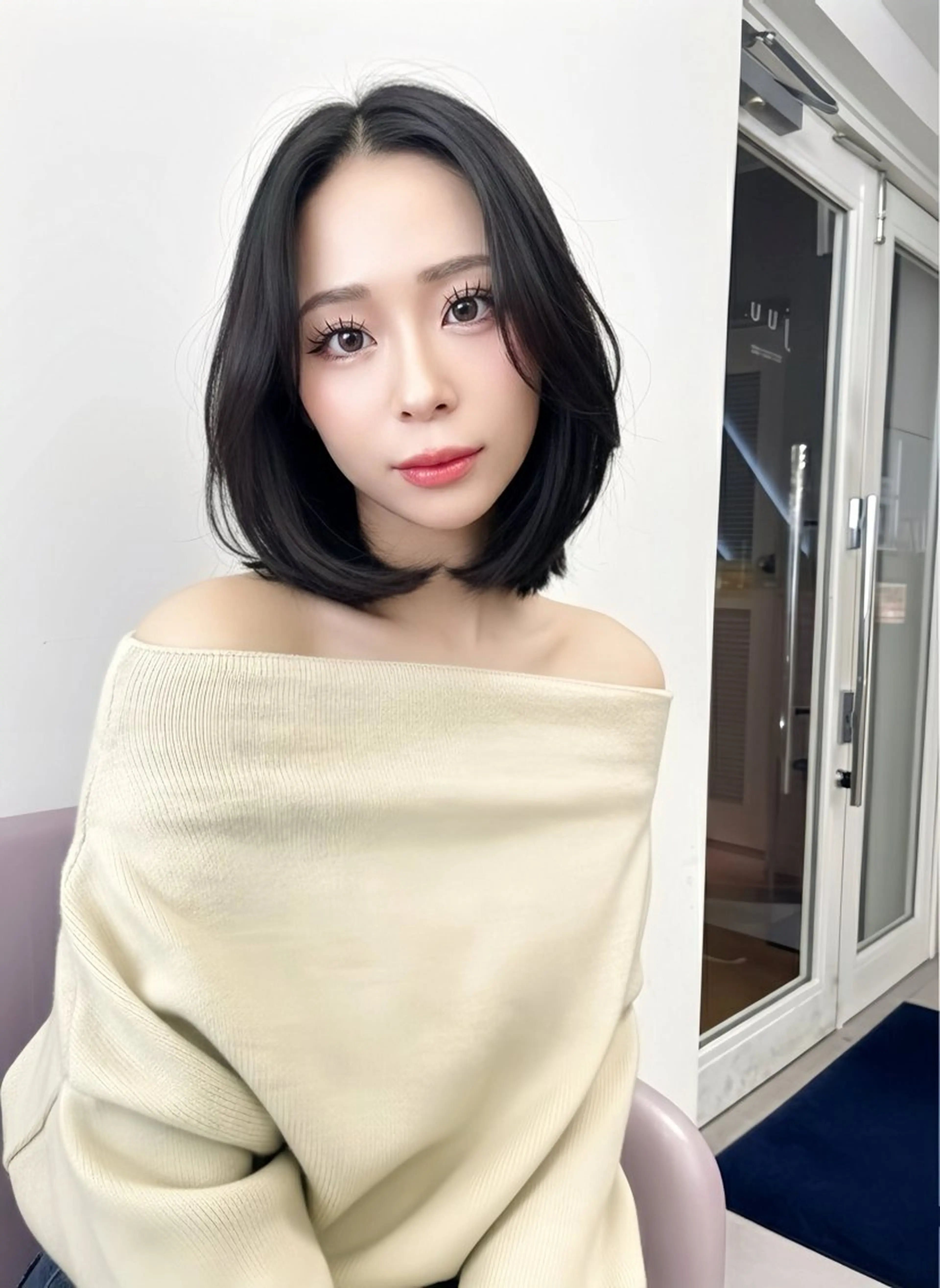 ミディアム カット トリートメント レイヤー\髪質改善\ ボブ特化\たかひろのヘアスタイル