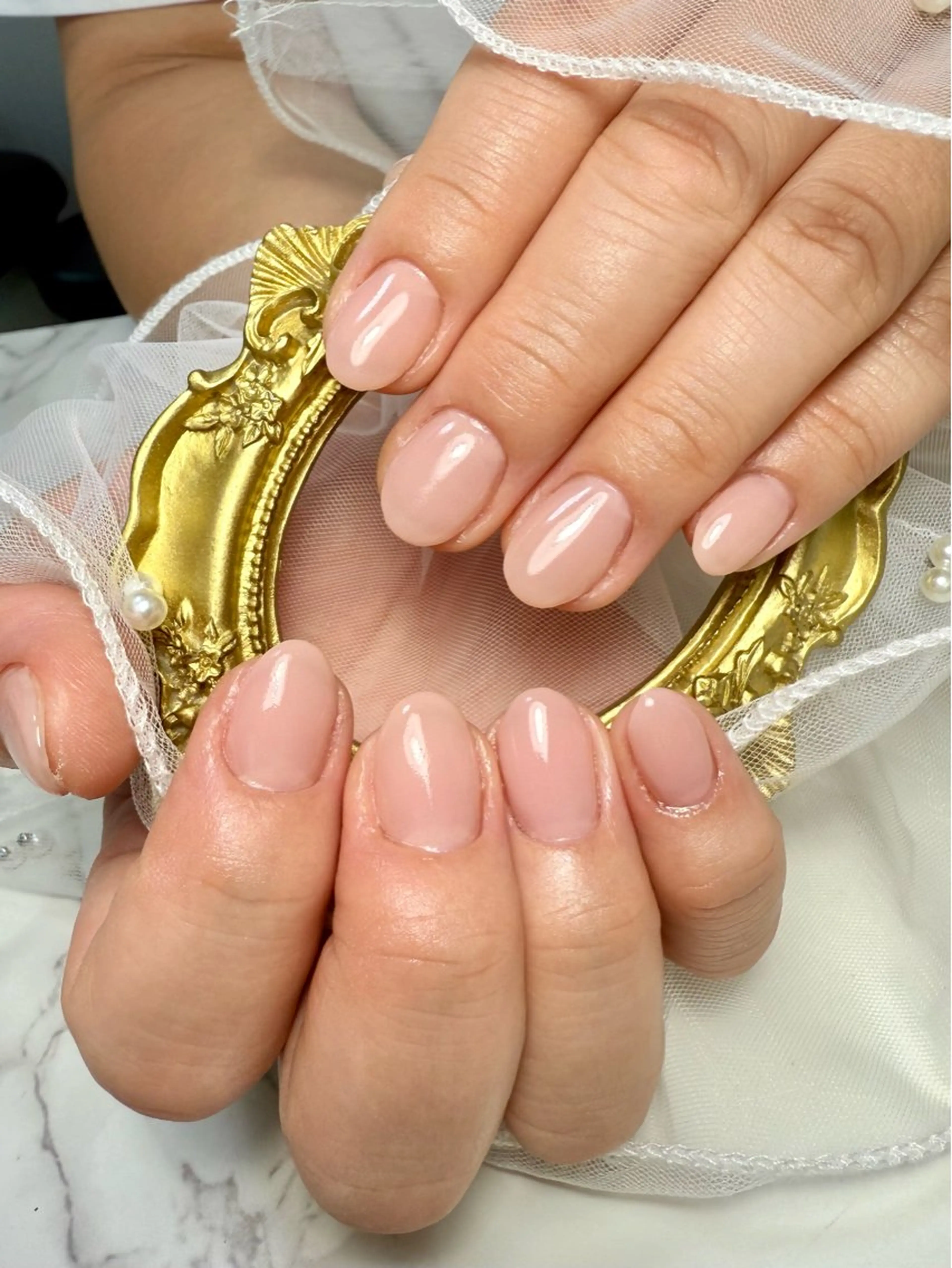 ネイル アートネイル フレンチネイル ガラスフレンチ 氷ネイル・うるうるネイル キラキラネイル M.N_ nailのネイルデザイン