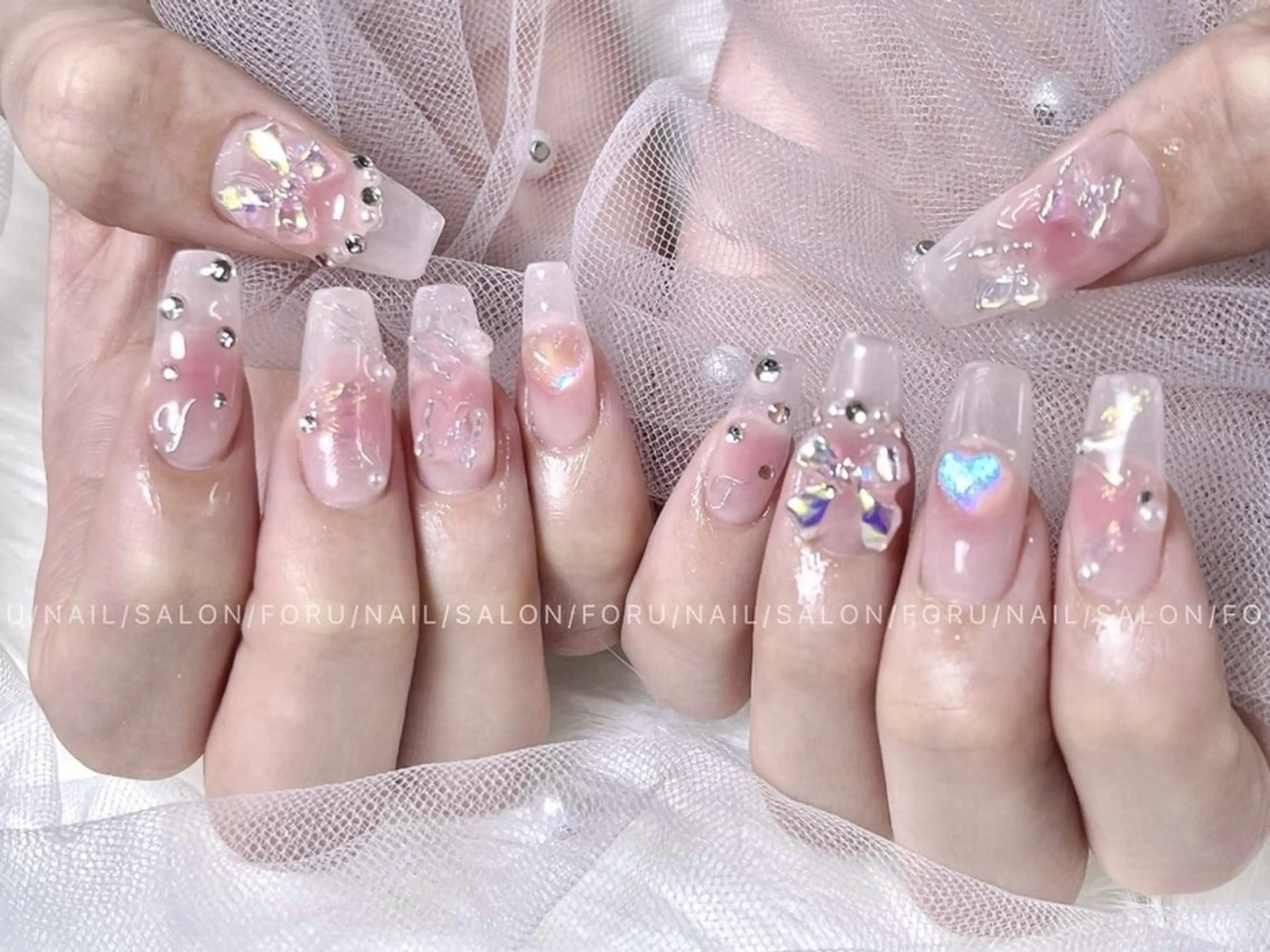 メンズ ネイル アートネイル フレンチネイル ジェルネイル キラキラネイル パラジェル ハンドネイル Bloom スカルプ専門店のネイルデザイン