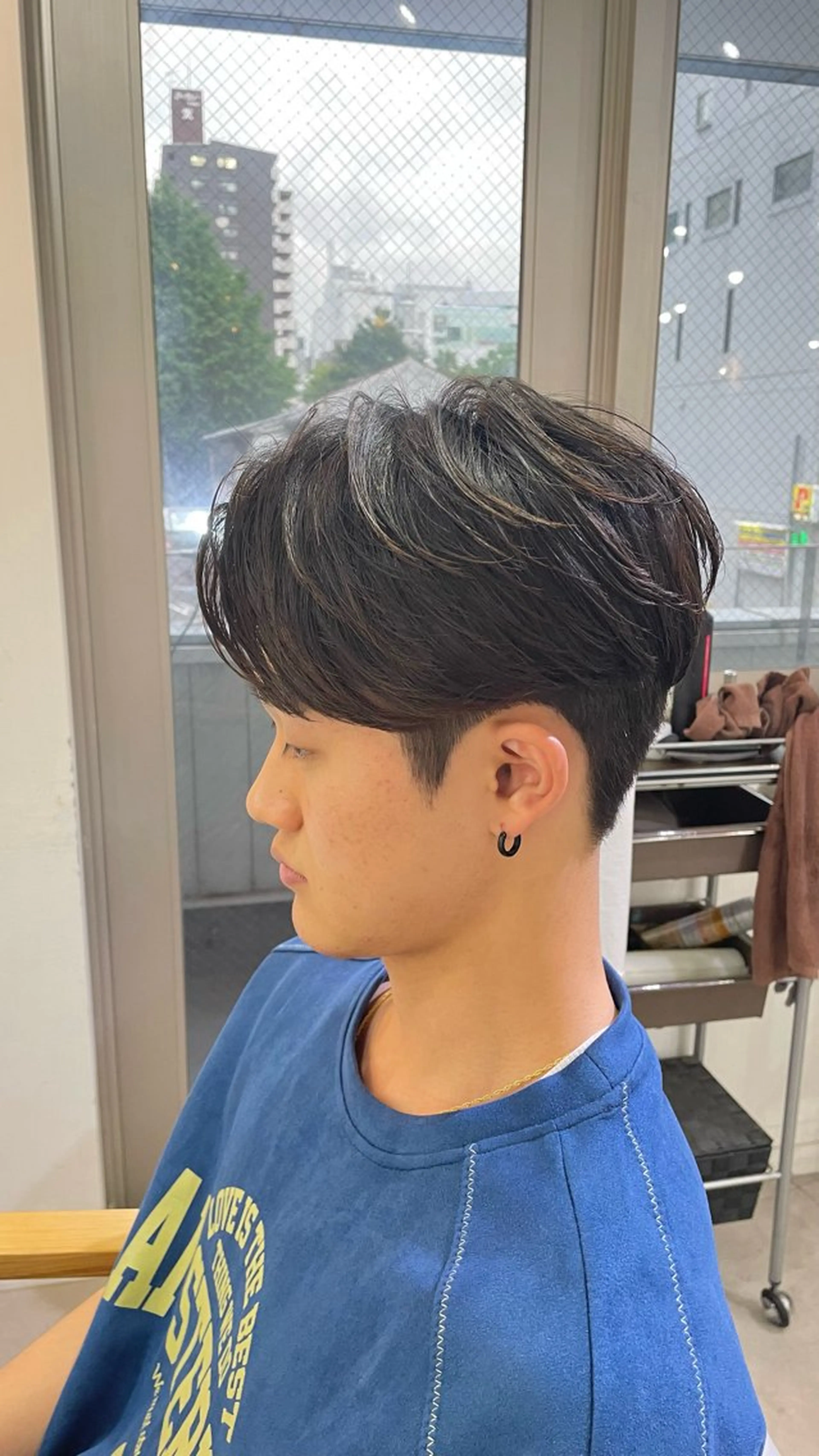 ショート メンズ ダウンパーマ カルマパーマ メンズ韓国風 メンズパーマ 韓国風ヘア カット パーマ 笹井 逸希/メンズ韓国ヘアのヘアスタイル