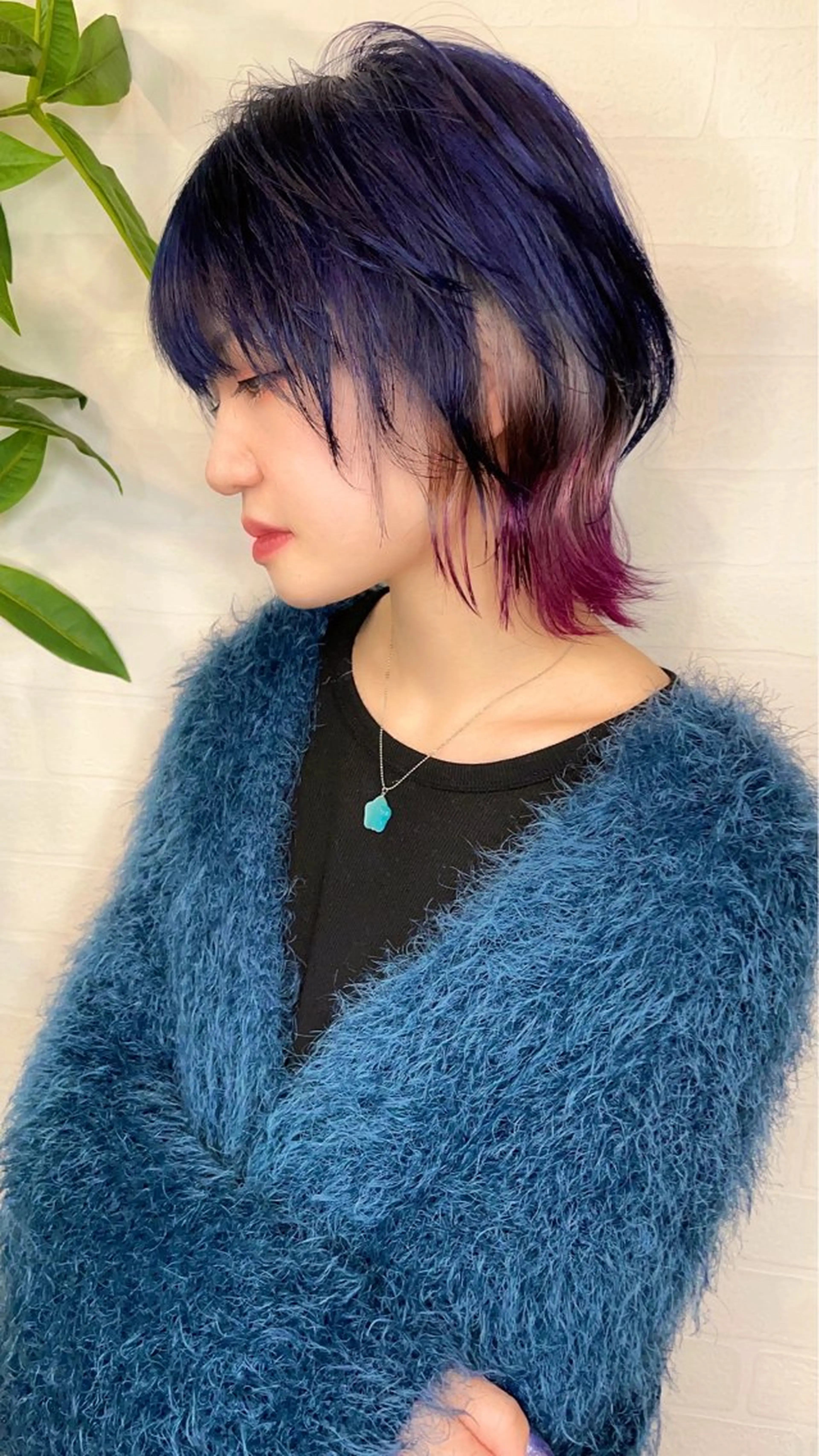 ショート カラー ブルーカラー インナーカラー ピンクカラー ウルフカット Re:ta Hair 飯田淳平のヘアスタイル