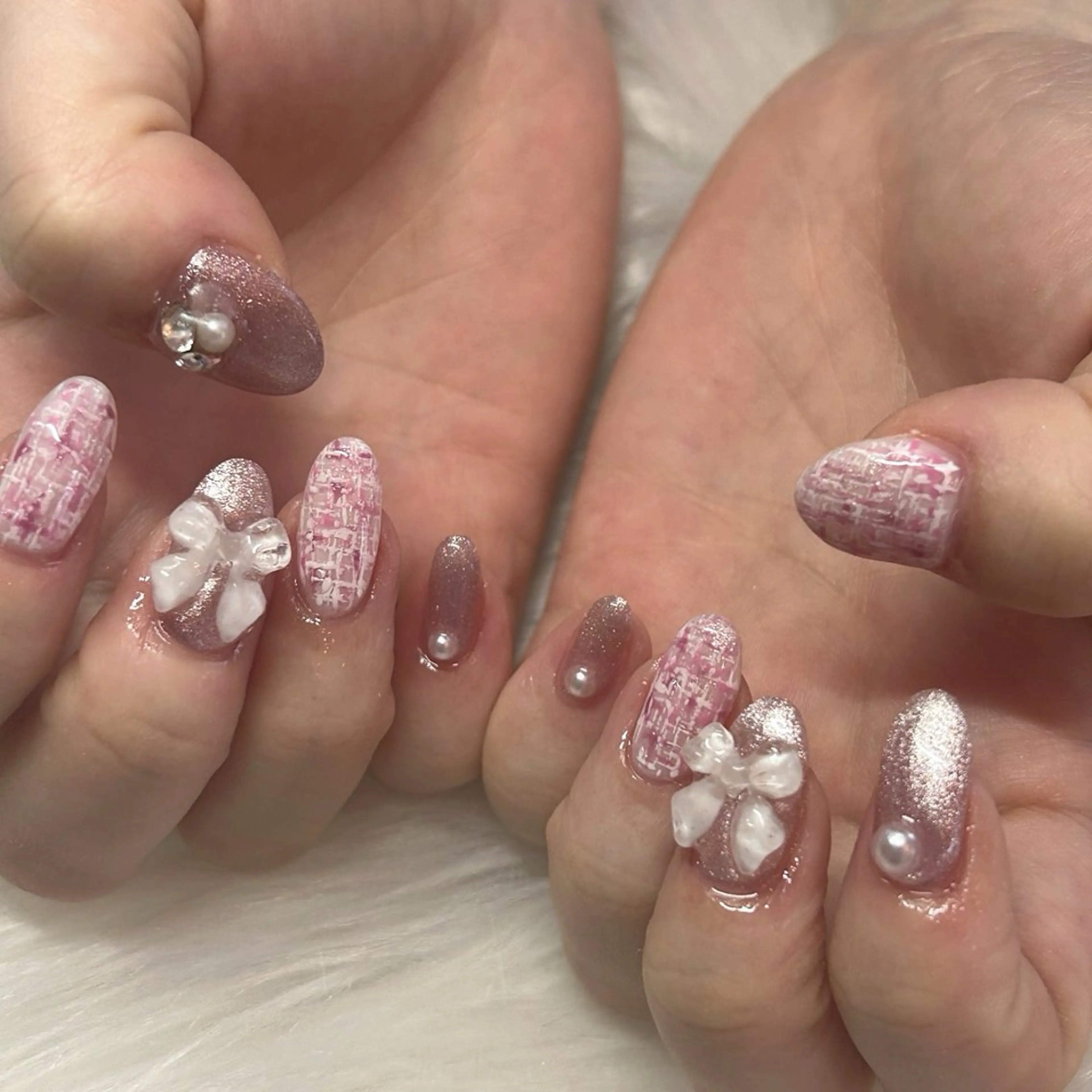 ネイル ツイードネイル ハンドネイル Nail &Beauty Salon ☆Kirari☆所属・ビューティサロン ☆Kirari☆のネイルデザイン