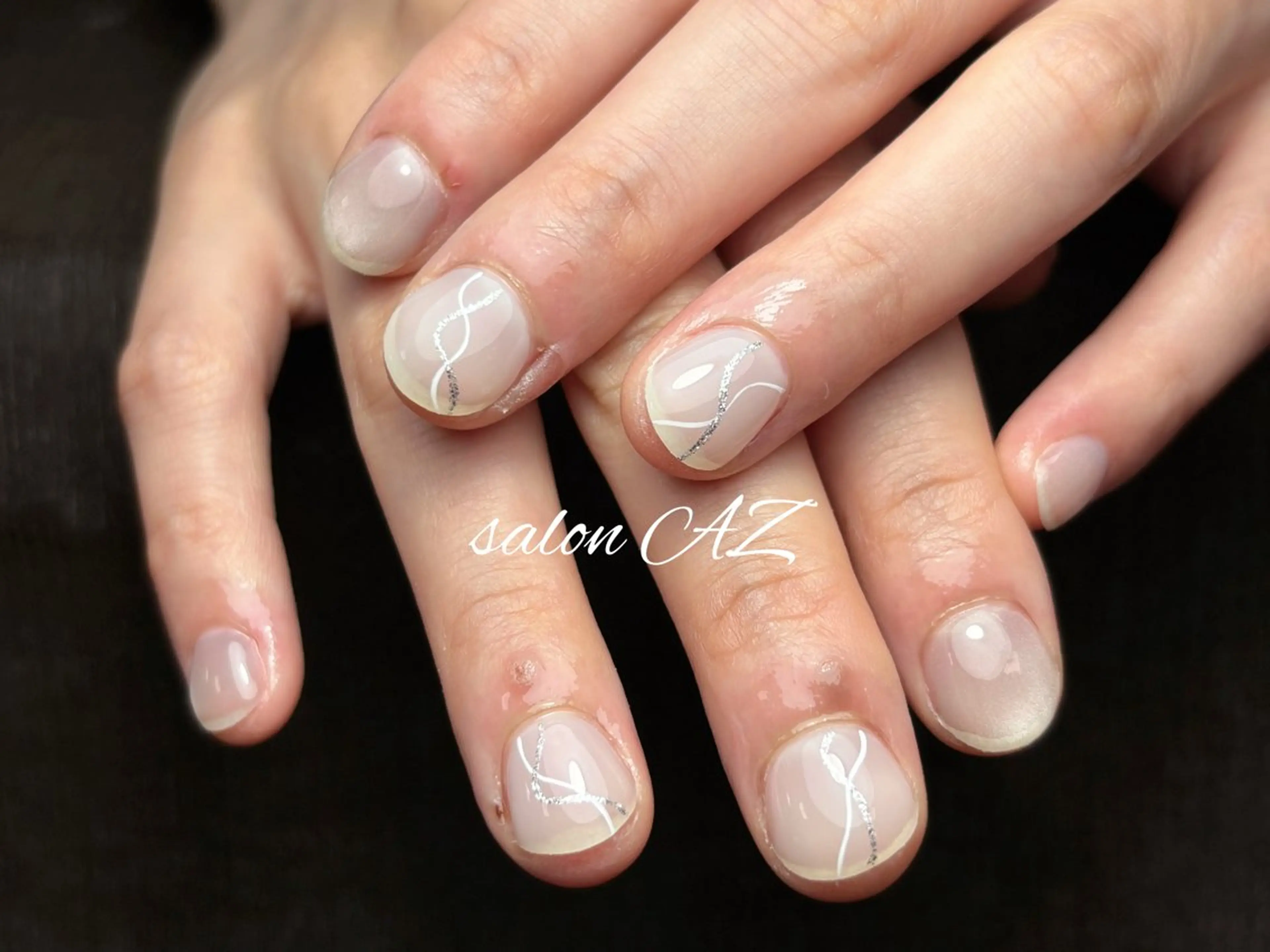 ネイル アートネイル 長さ出し フットネイル フレンチネイル ジェルネイル salon AZのネイルデザイン