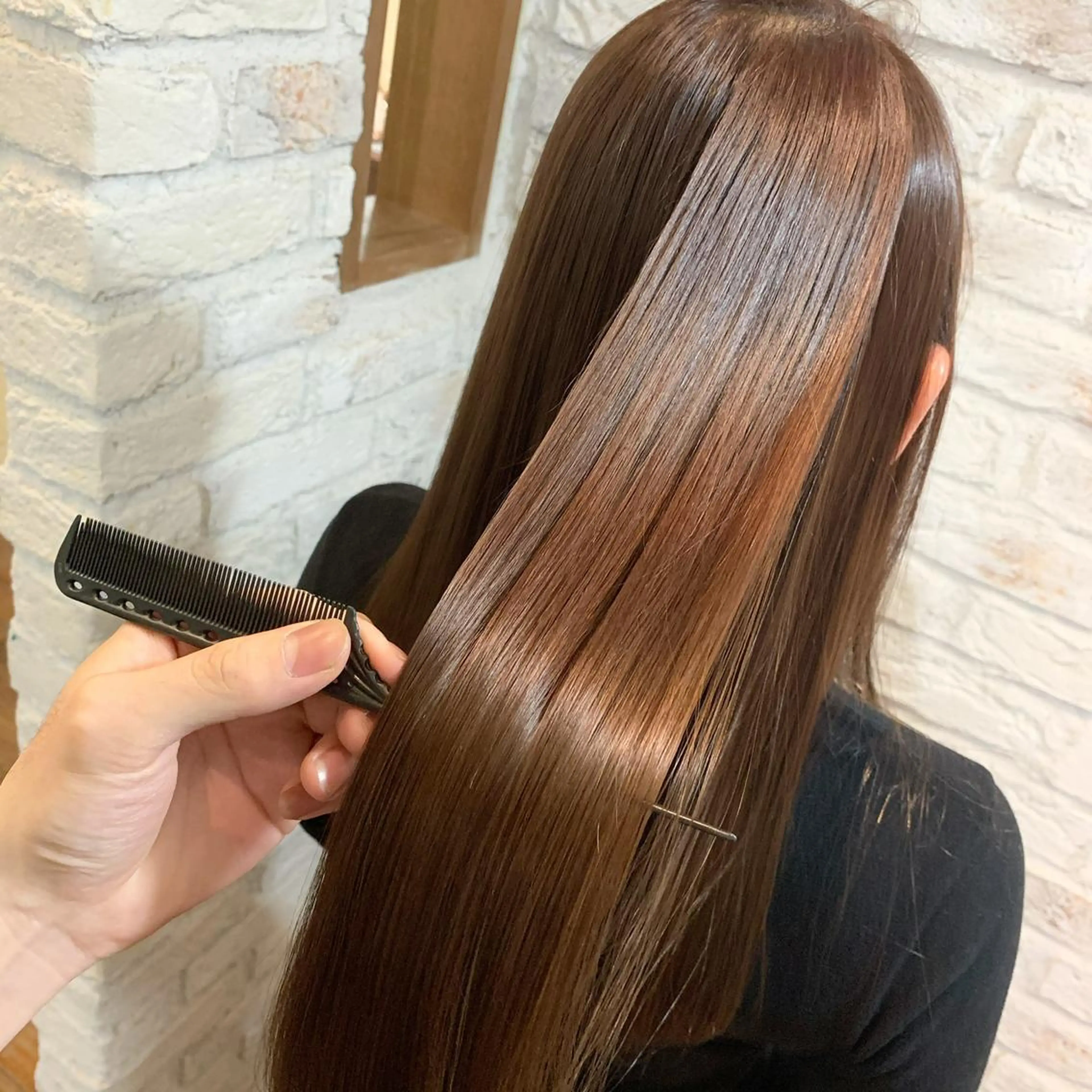 ロング カット ヘアカラー 縮毛矯正 トリートメント 縮毛矯正×韓国ヘア ×髪質改善×レイヤーのヘアスタイル