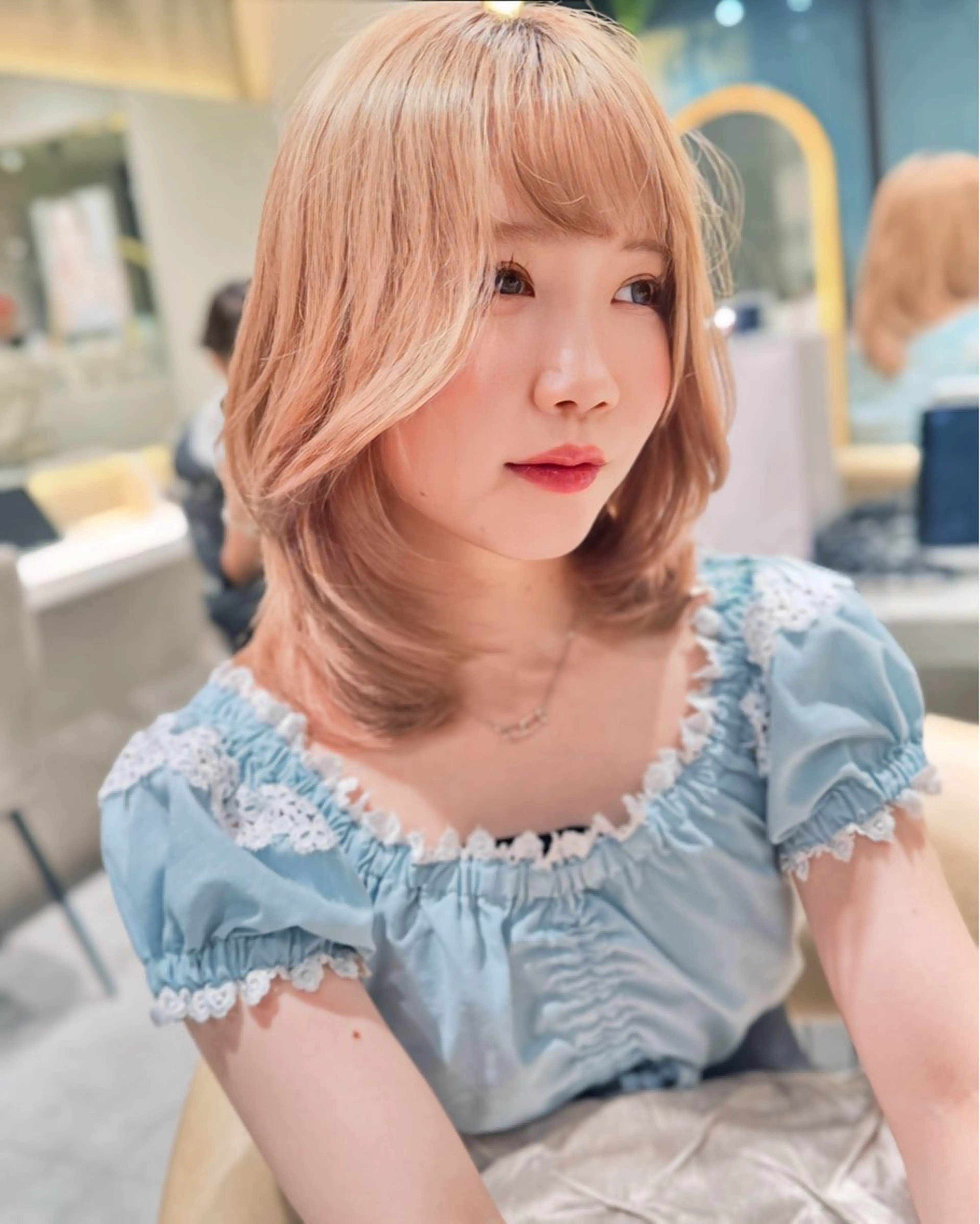 ミディアム カラー ヘアカラー トリートメント ヘッドスパ ヘアセット ダブルカラー 韓国レイヤーKYONのヘアスタイル