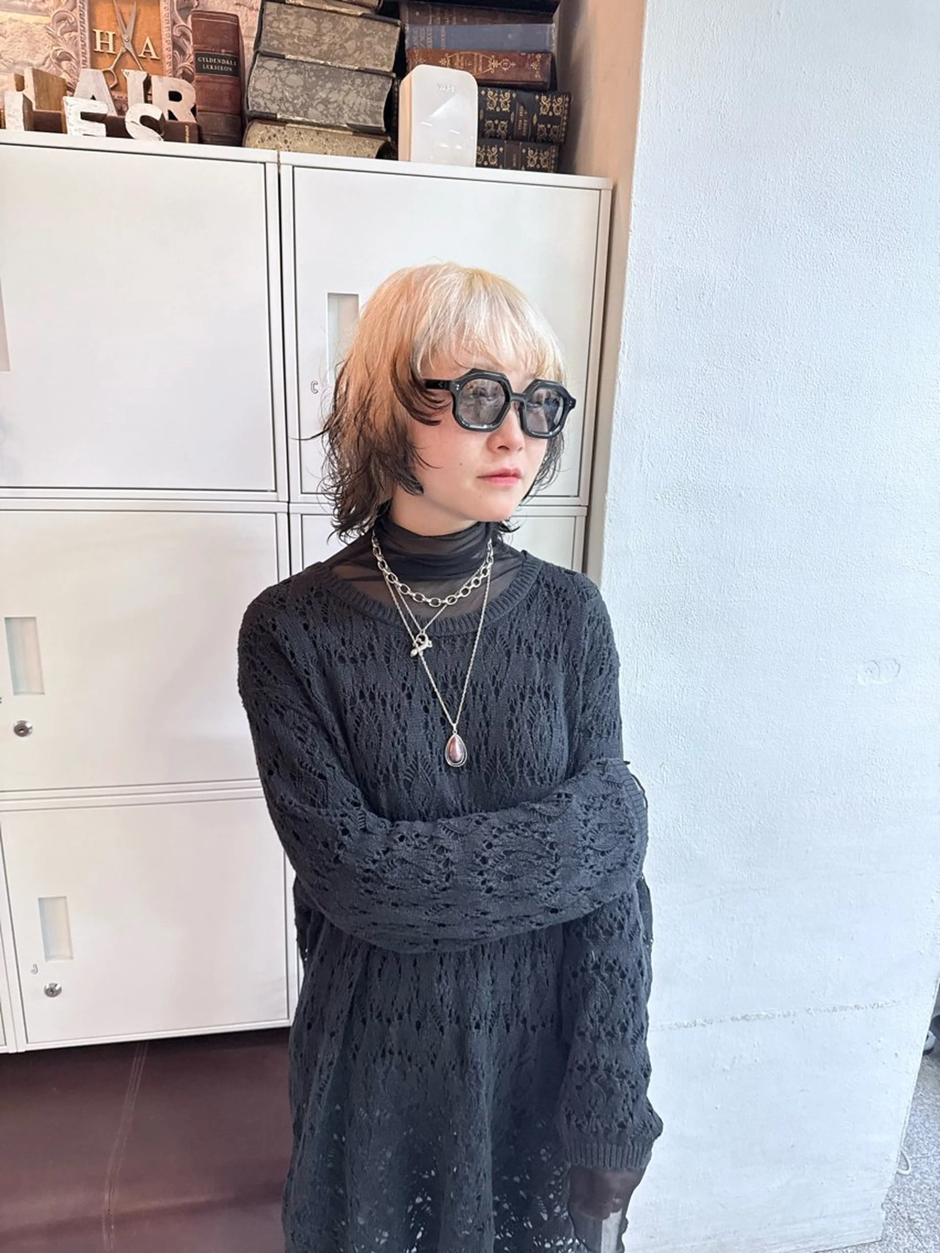 ミディアム カラー カット ヘアカラー トリートメント ウルフレイヤー エクステ/kokiのヘアスタイル