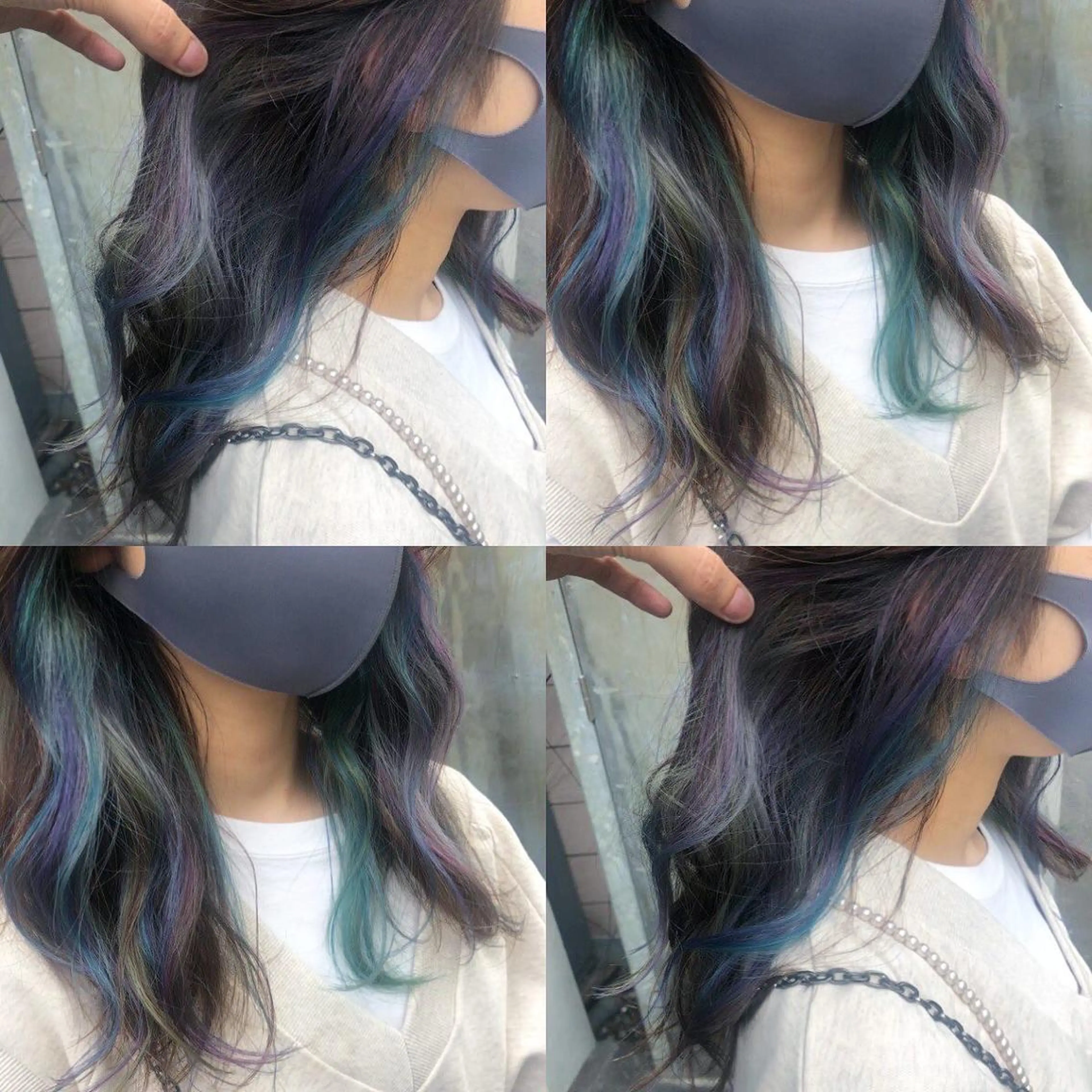 ミディアム カラー イヤリングカラー インナーカラー ユニコーンカラー カット ヘアカラー トリートメント 原宿サロン代表 デザインカラー伊藤卓のヘアスタイル