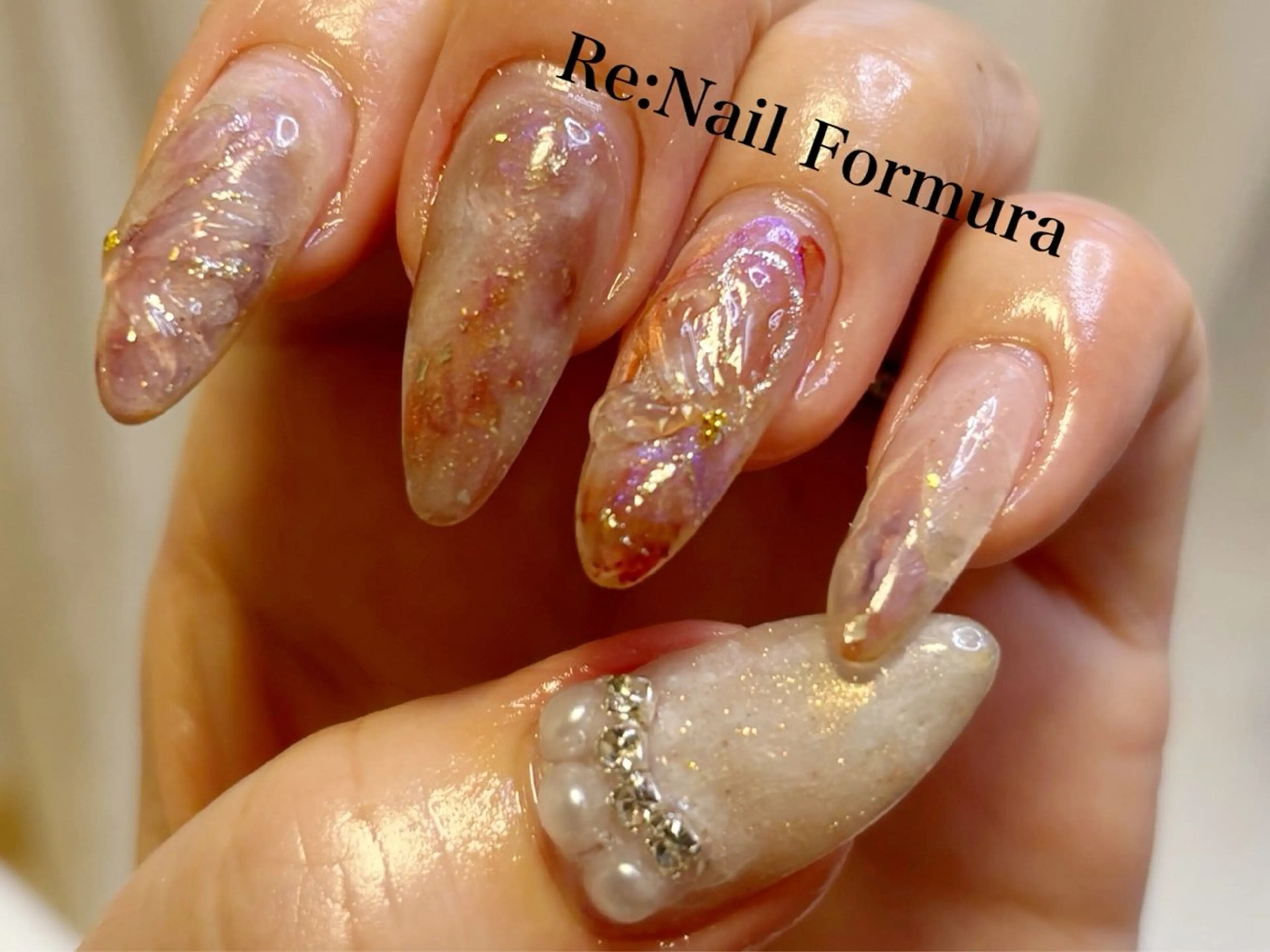 ロング ハンドネイル Re:Nail Formula所属・kido chieのネイルデザイン