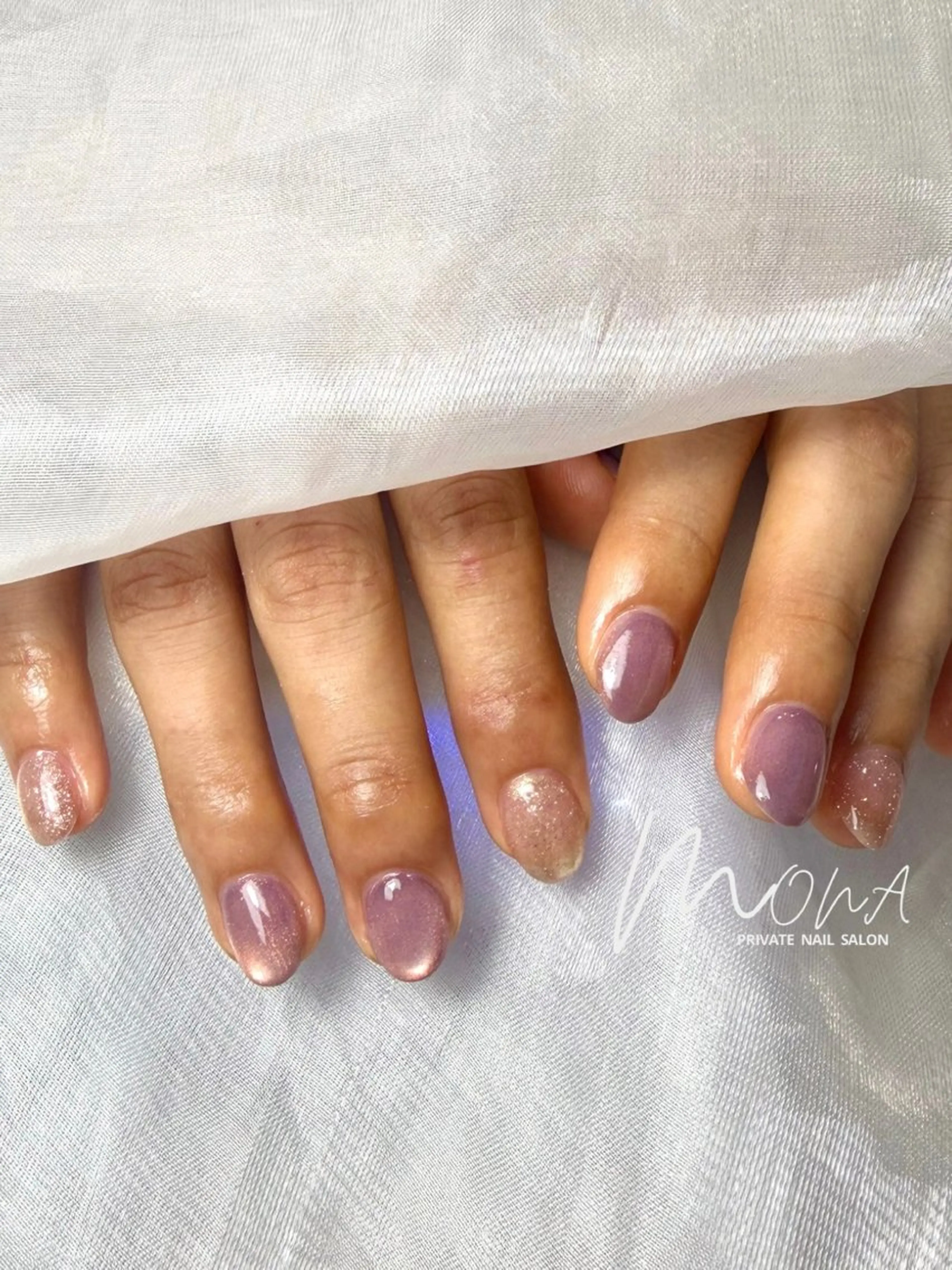 ネイル パープル ハンドネイル Nailsalon MONA.のネイルデザイン