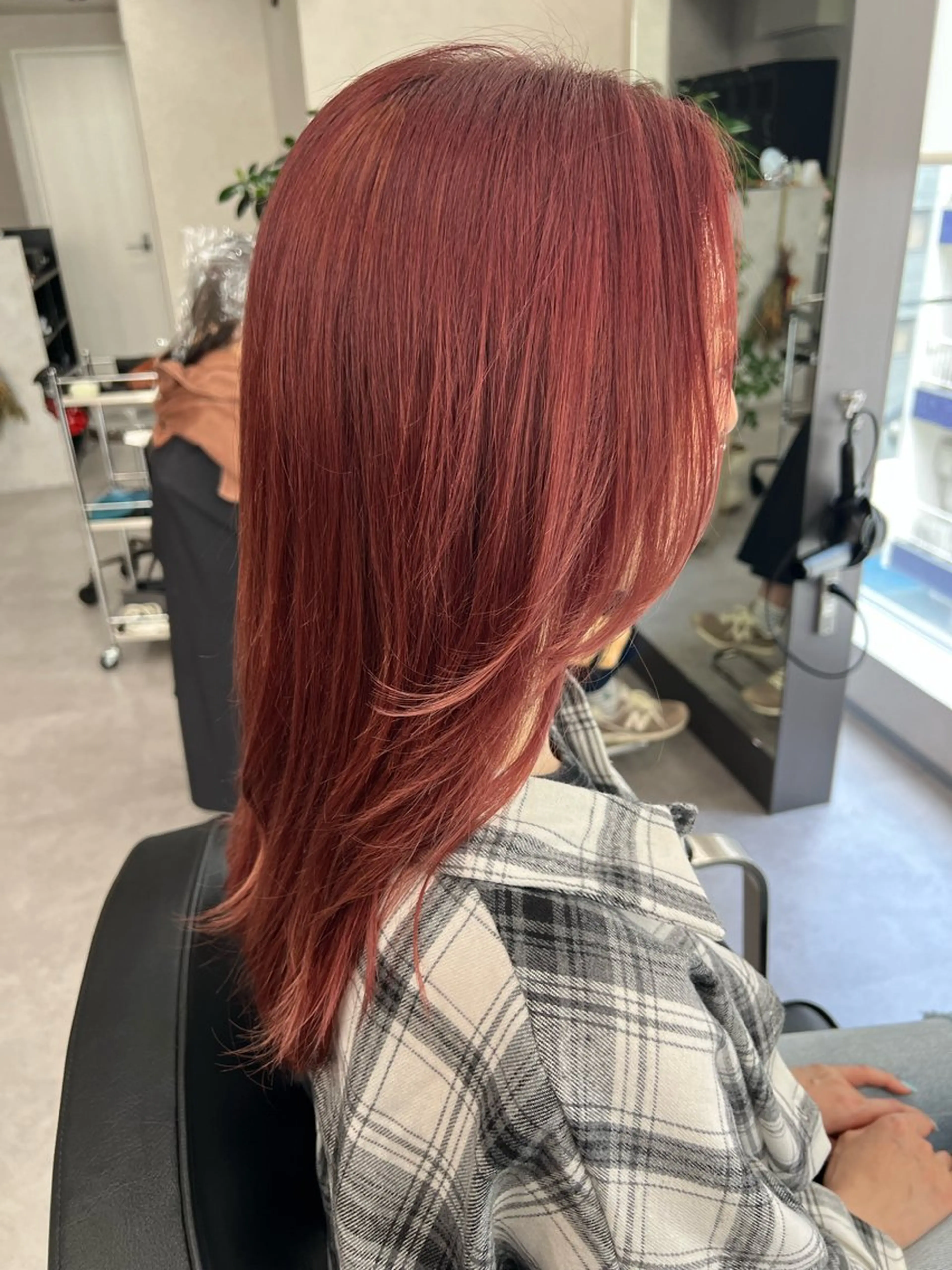 ロング レイヤーカット カット ヘアカラー トリートメント 艶ボブ🤎暖色カラー 縮毛矯正/メンズ💈のヘアスタイル