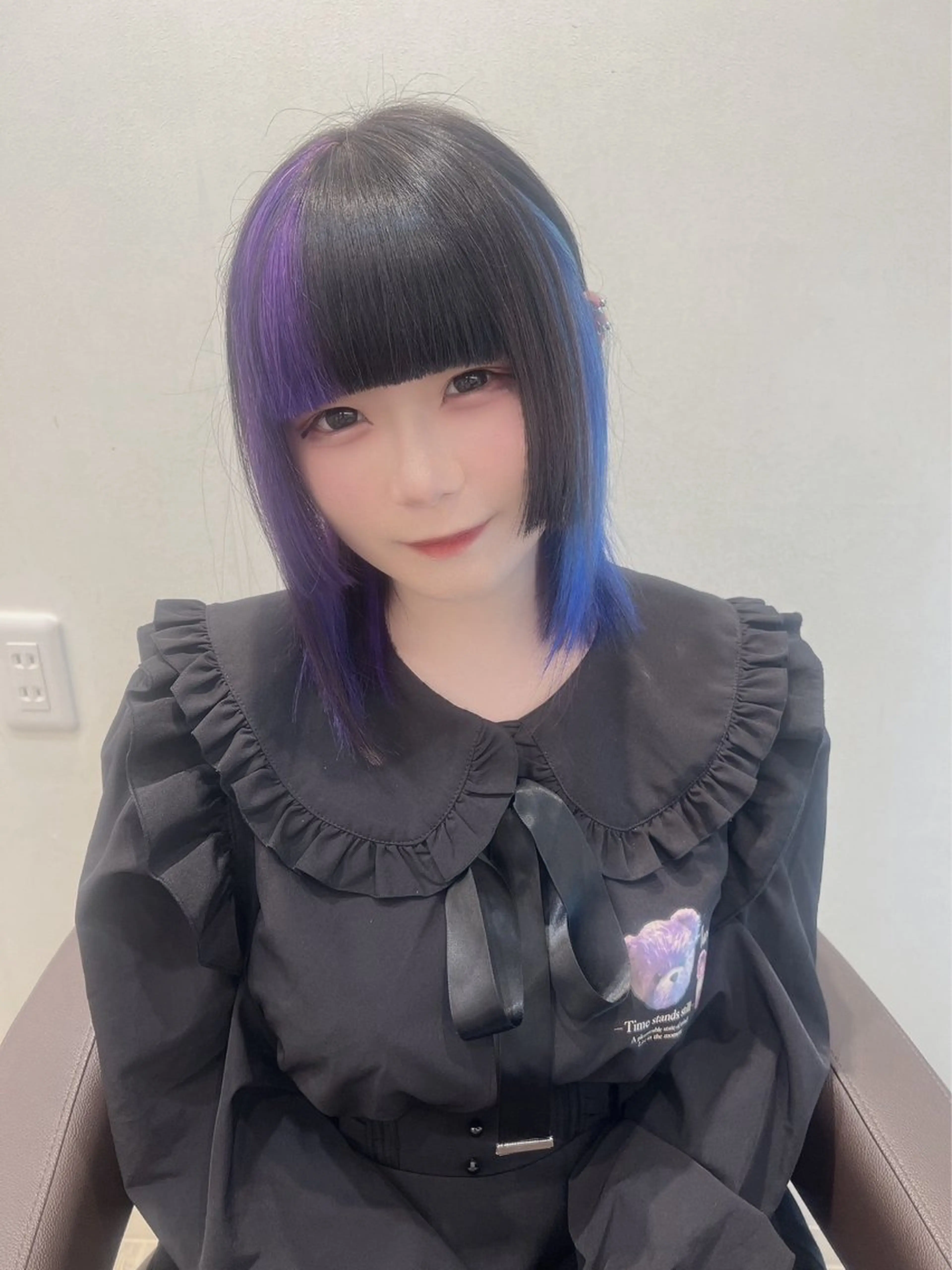 ショート カラー ツインテール ツートーンカラー 姫カット マツモト カラー/ショートボブのヘアスタイル