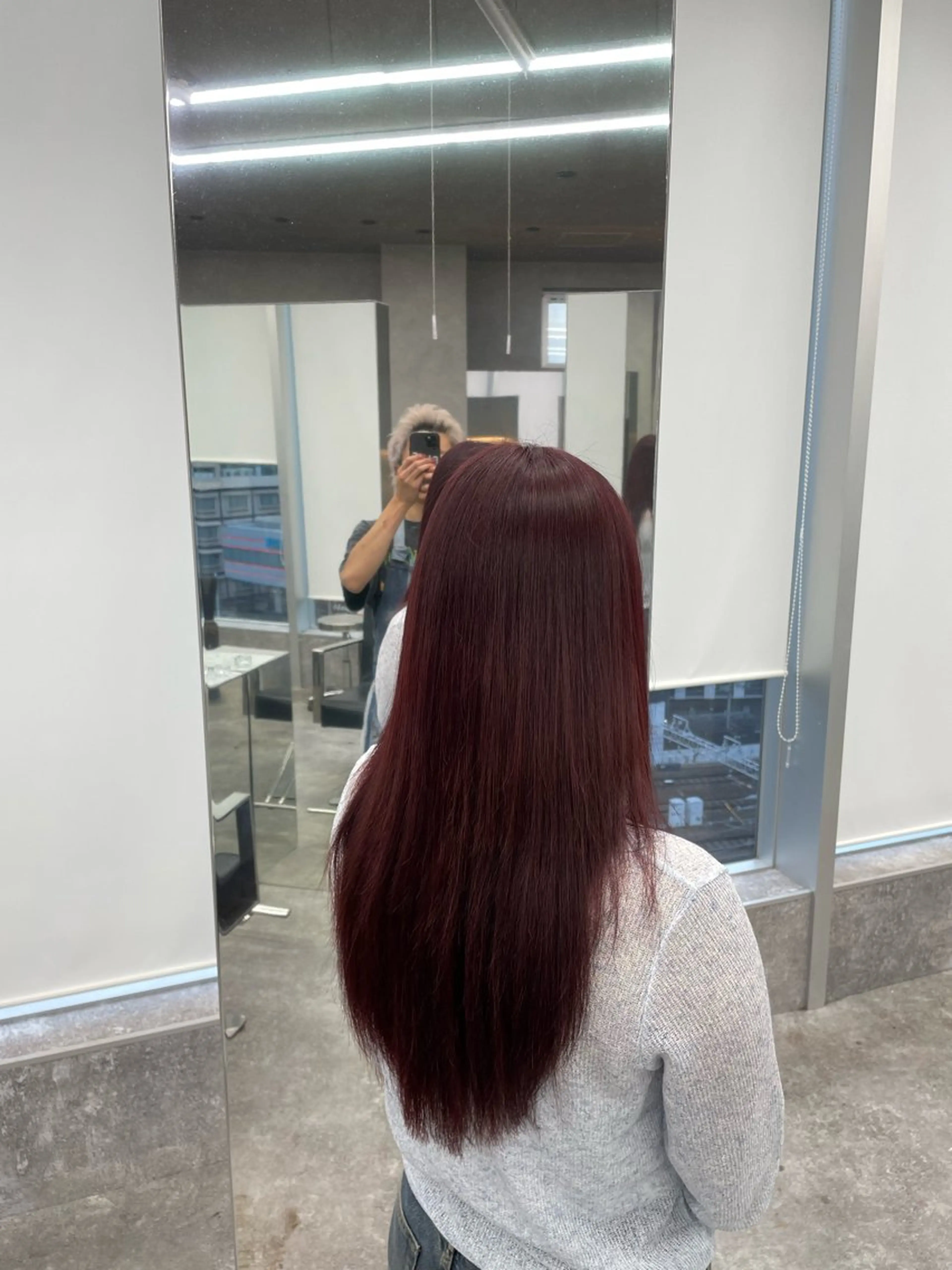 ロング カラー ヘアアレンジ ブリーチ ハイトーンカラー レッドカラー 髪質改善 エフェクトブリーチ 神戸 三宮 麟太郎のヘアスタイル