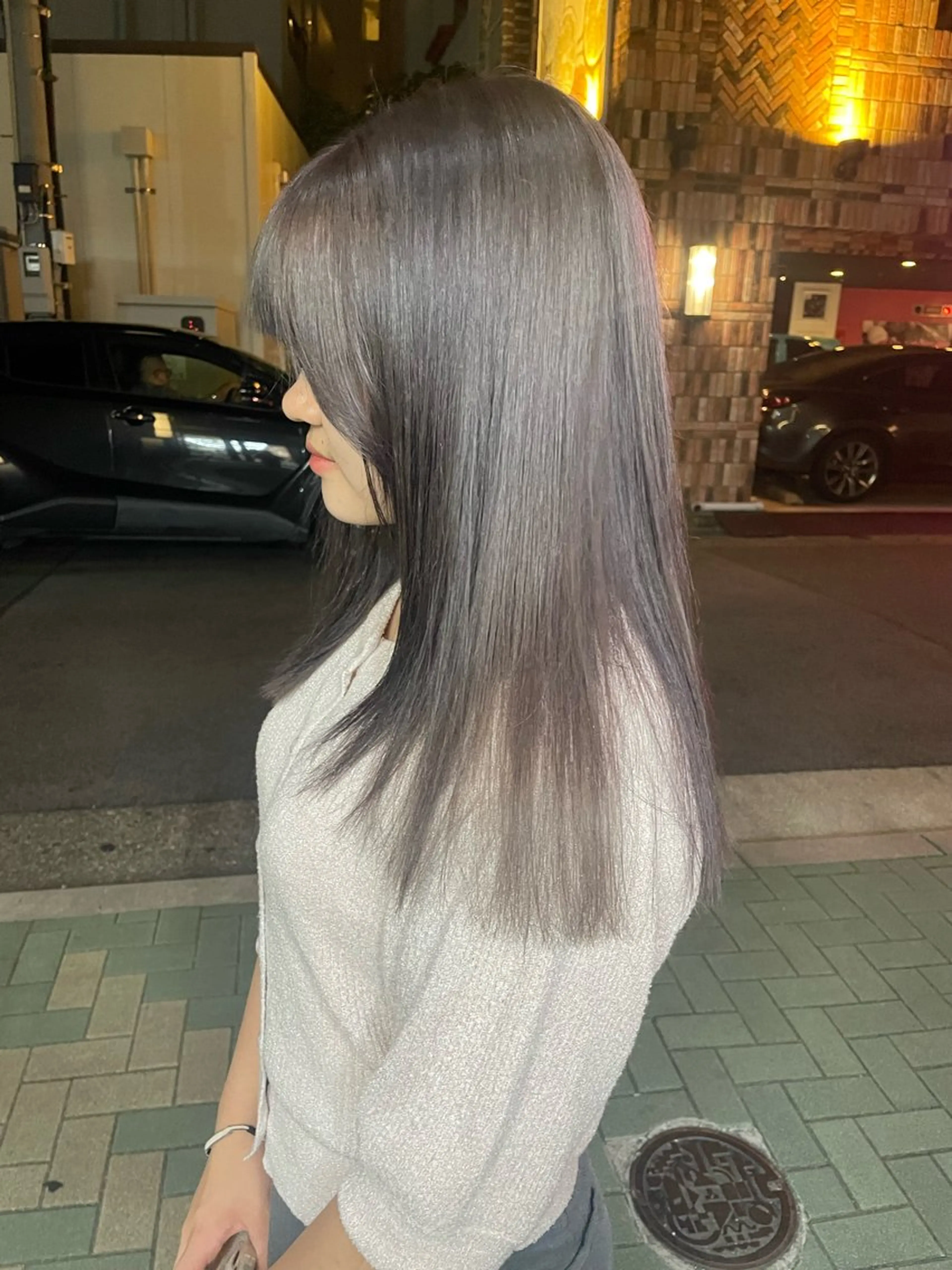 セミロング カラー ヘアカラー トリートメント カットモデル/ ハイトーン/ゆうあのヘアスタイル