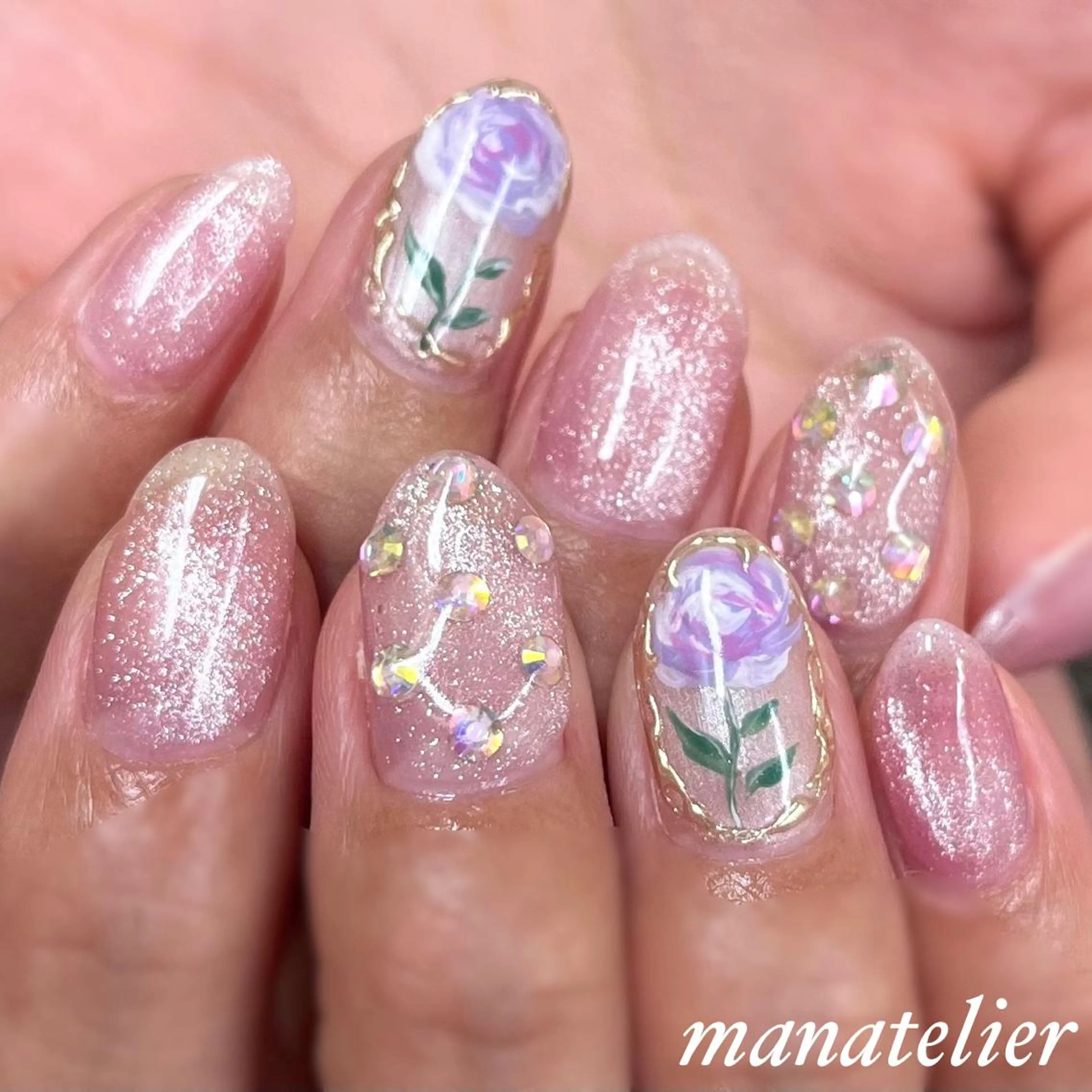 💜ハンド定額デザインB＊オフなし　しっかりデザインしたい方におすすめの写真