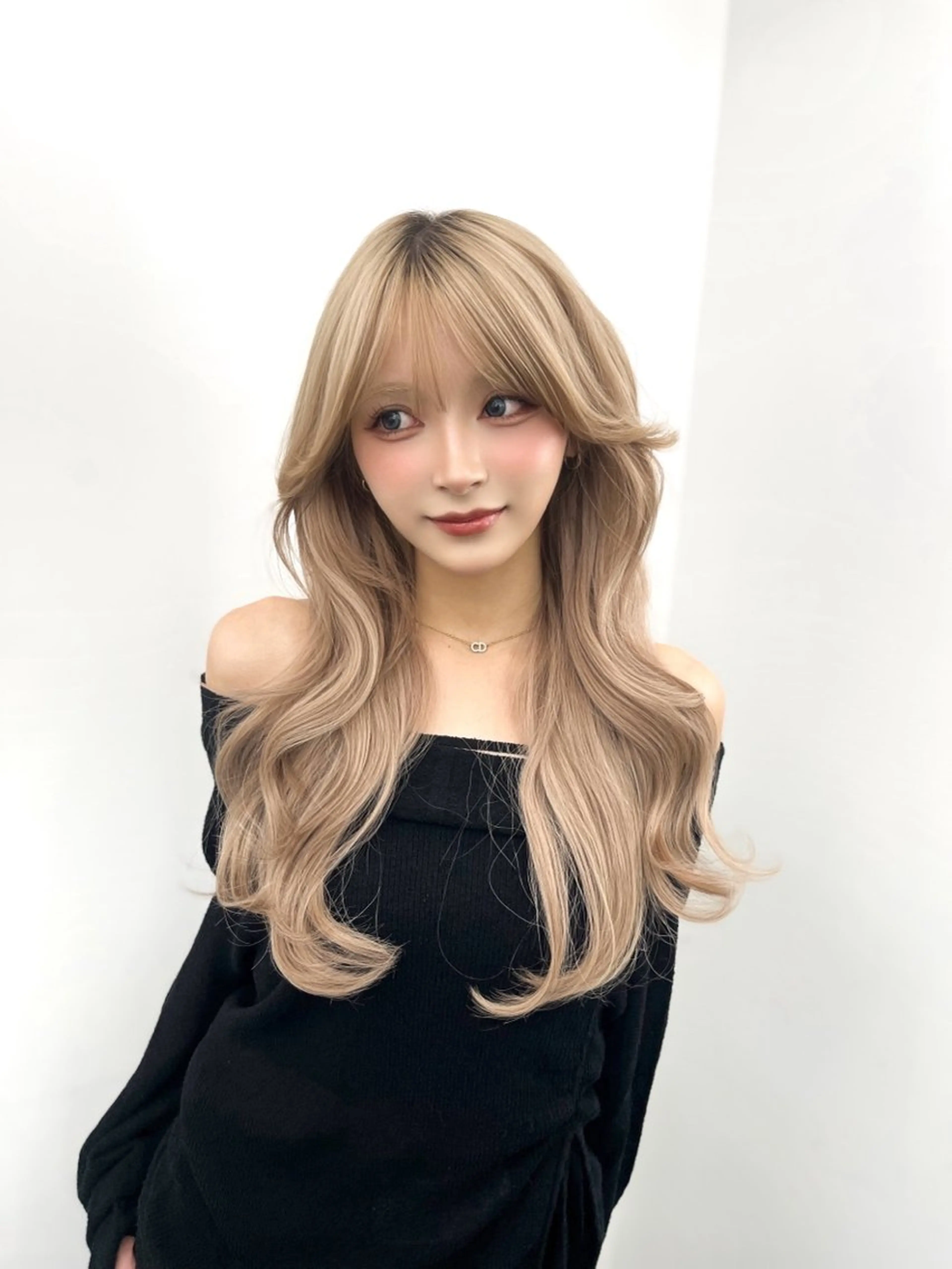 ロング カラー ベージュカラー ブリーチ ブロンド ブラウンカラー ブラウンベージュ カット ヘアカラー トリートメント 透明感カラー✨🩵 韓国ヘアkanatoのヘアスタイル