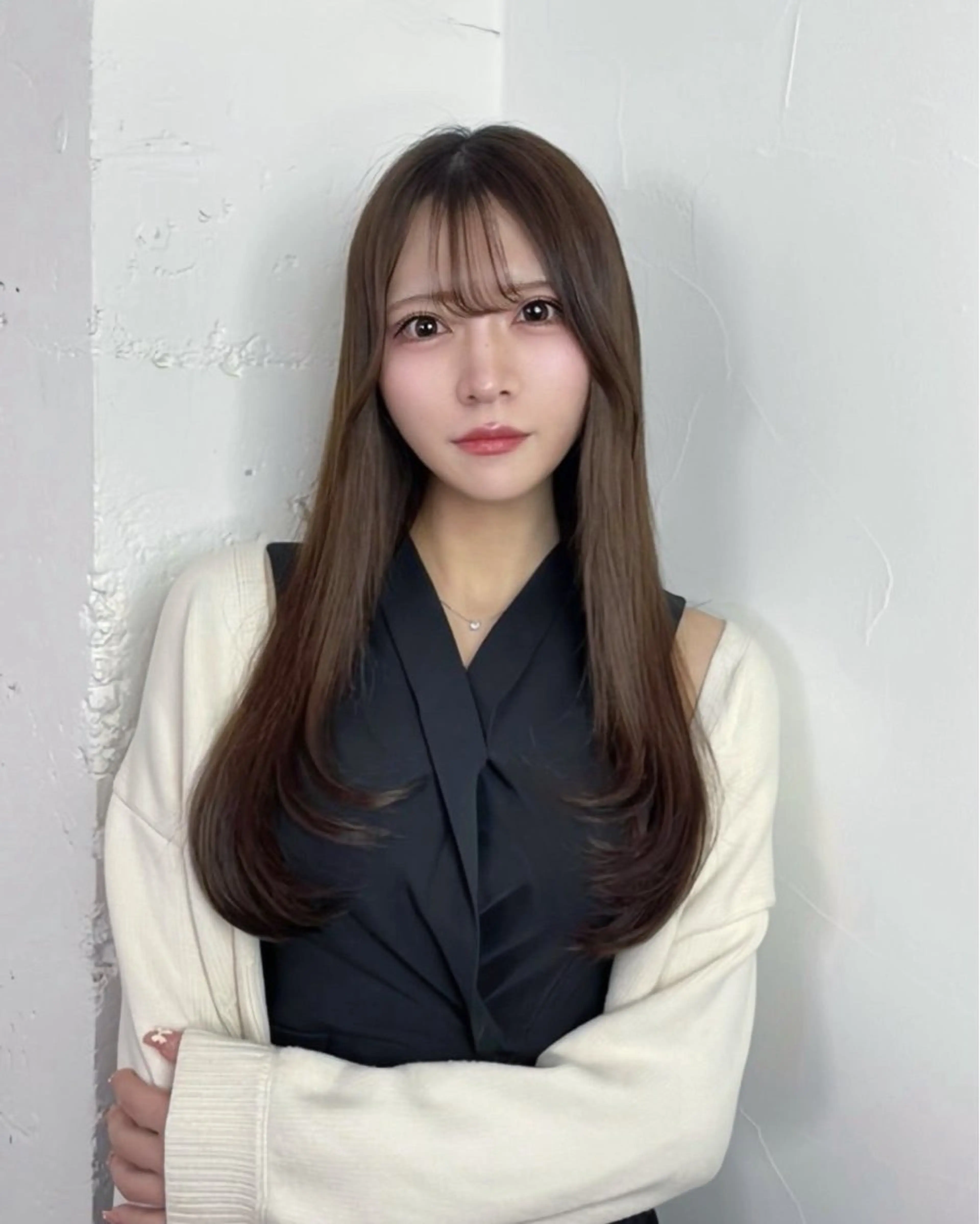 ロング カット MINAMO 韓国レイヤーのヘアスタイル