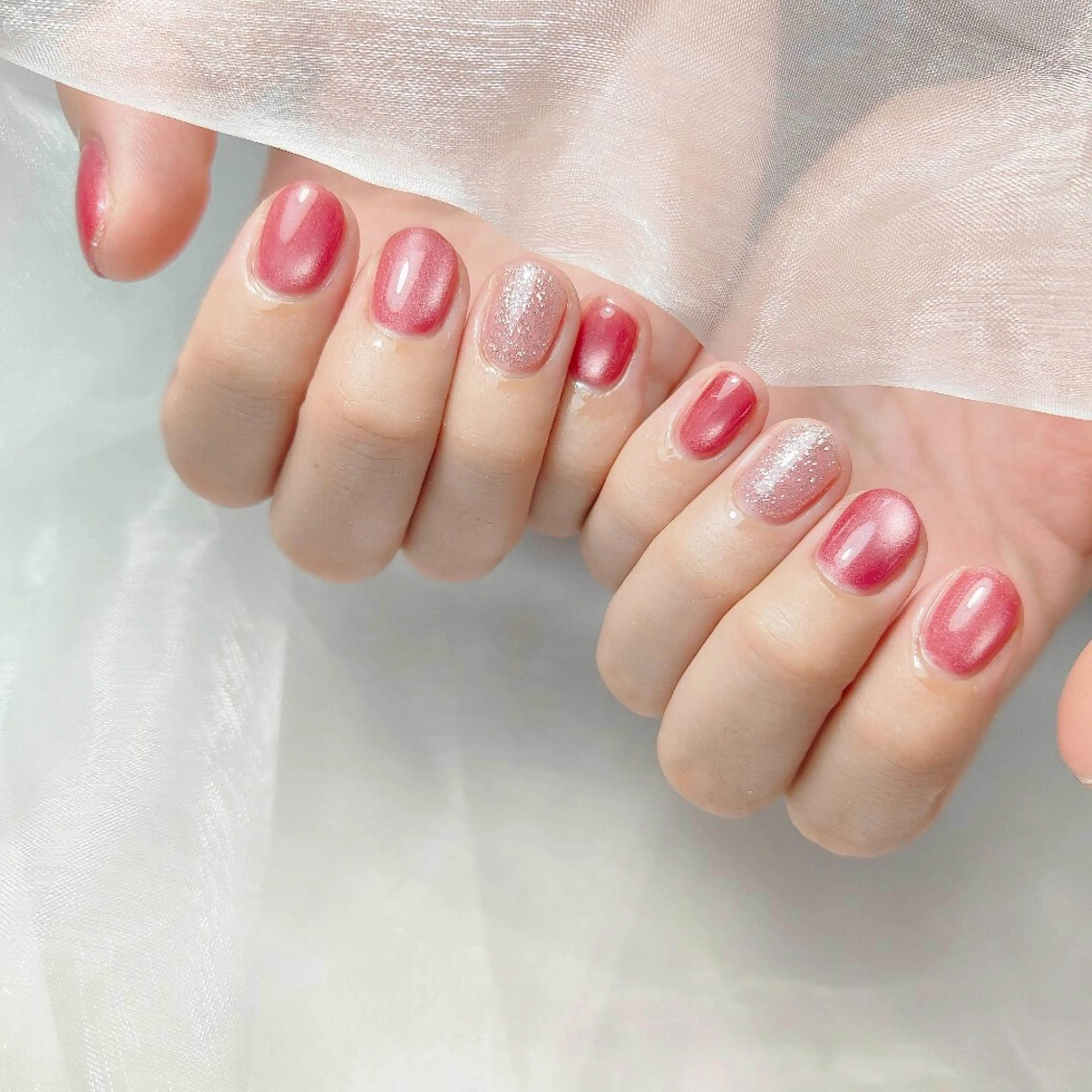 ネイル フラッシュネイル マグネットネイル ハンドネイル CLEAR NAILのネイルデザイン