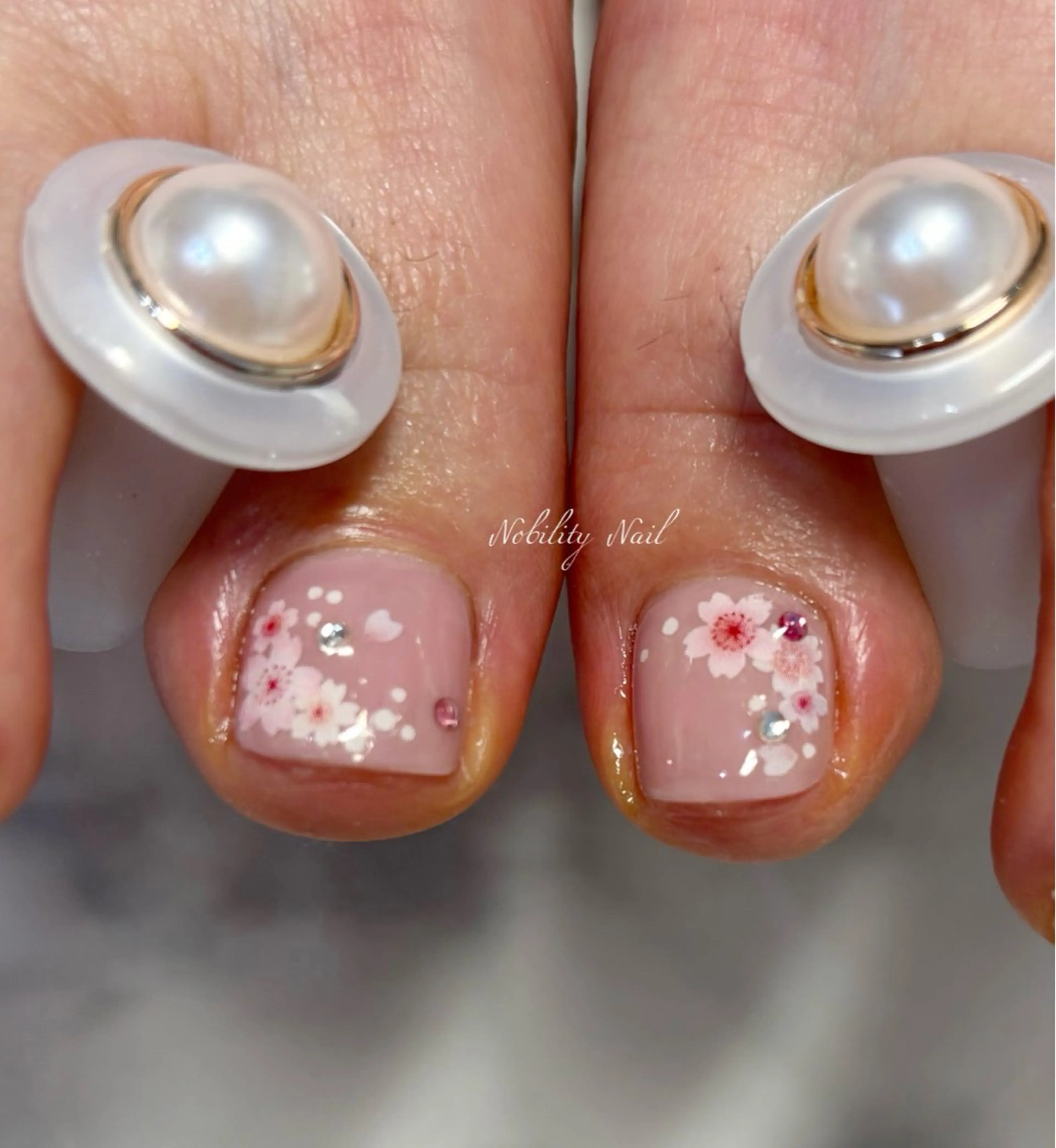 ネイル 桜ネイル フットネイル ジェルネイル ネイルサロンNobilityNail所属・風口 麻由子のネイルデザイン