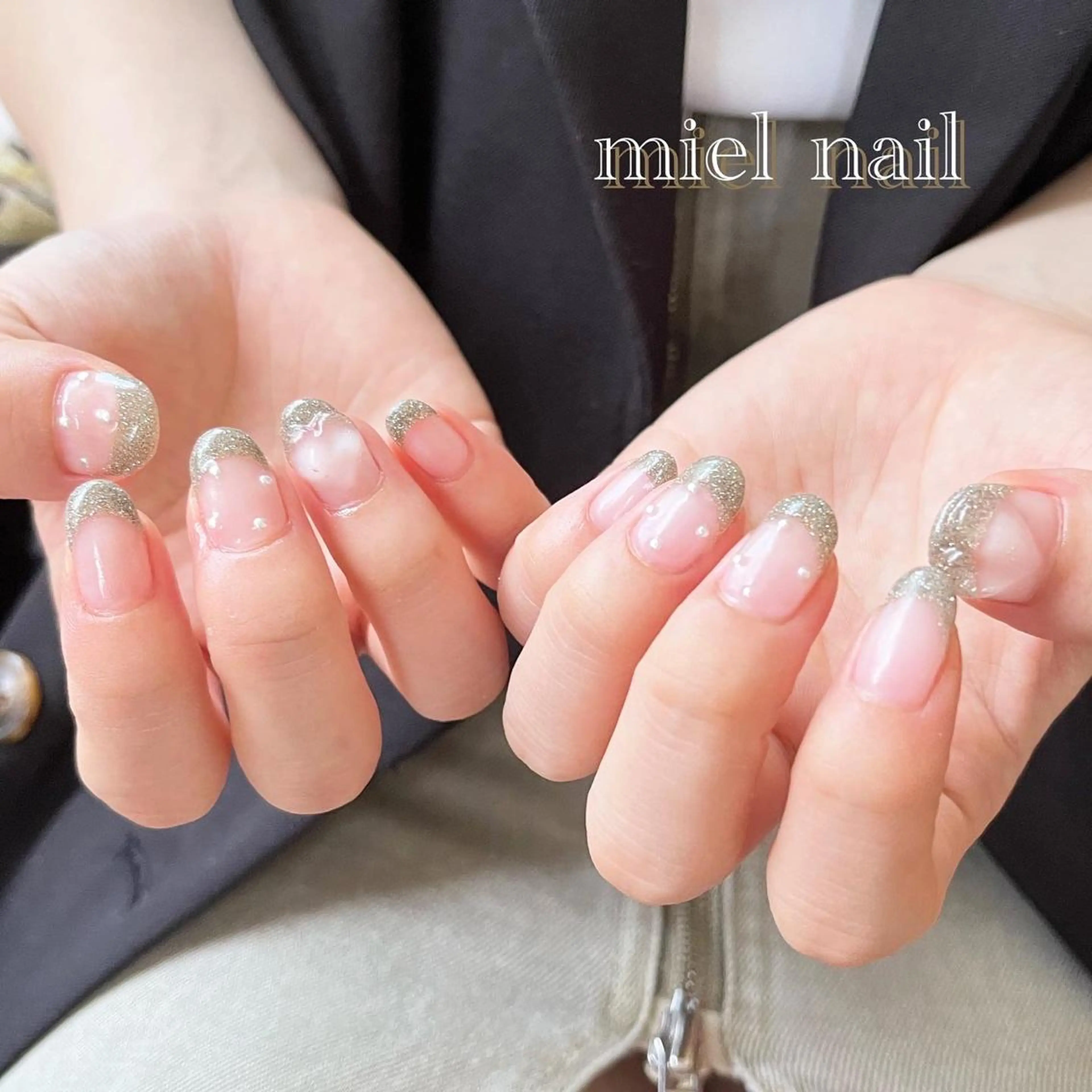 ネイル アートネイル クリアネイル フラッシュネイル フレンチネイル ハート miel nailのネイルデザイン