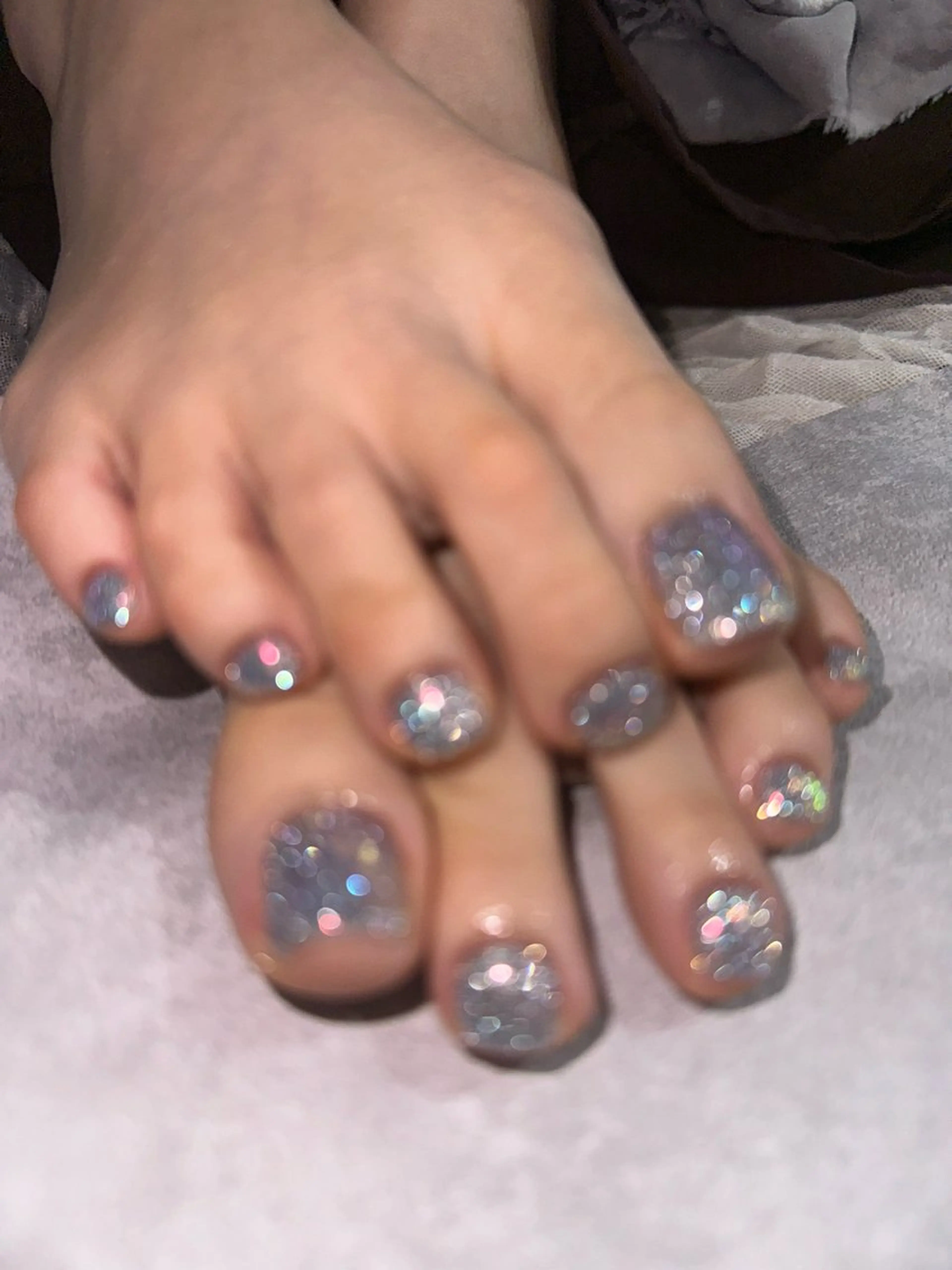 ネイル オーロラネイル フラッシュネイル フットネイル ワンカラーネイル ハンドネイル フットネイル Gemies所属・nanako_ Gemiesのネイルデザイン