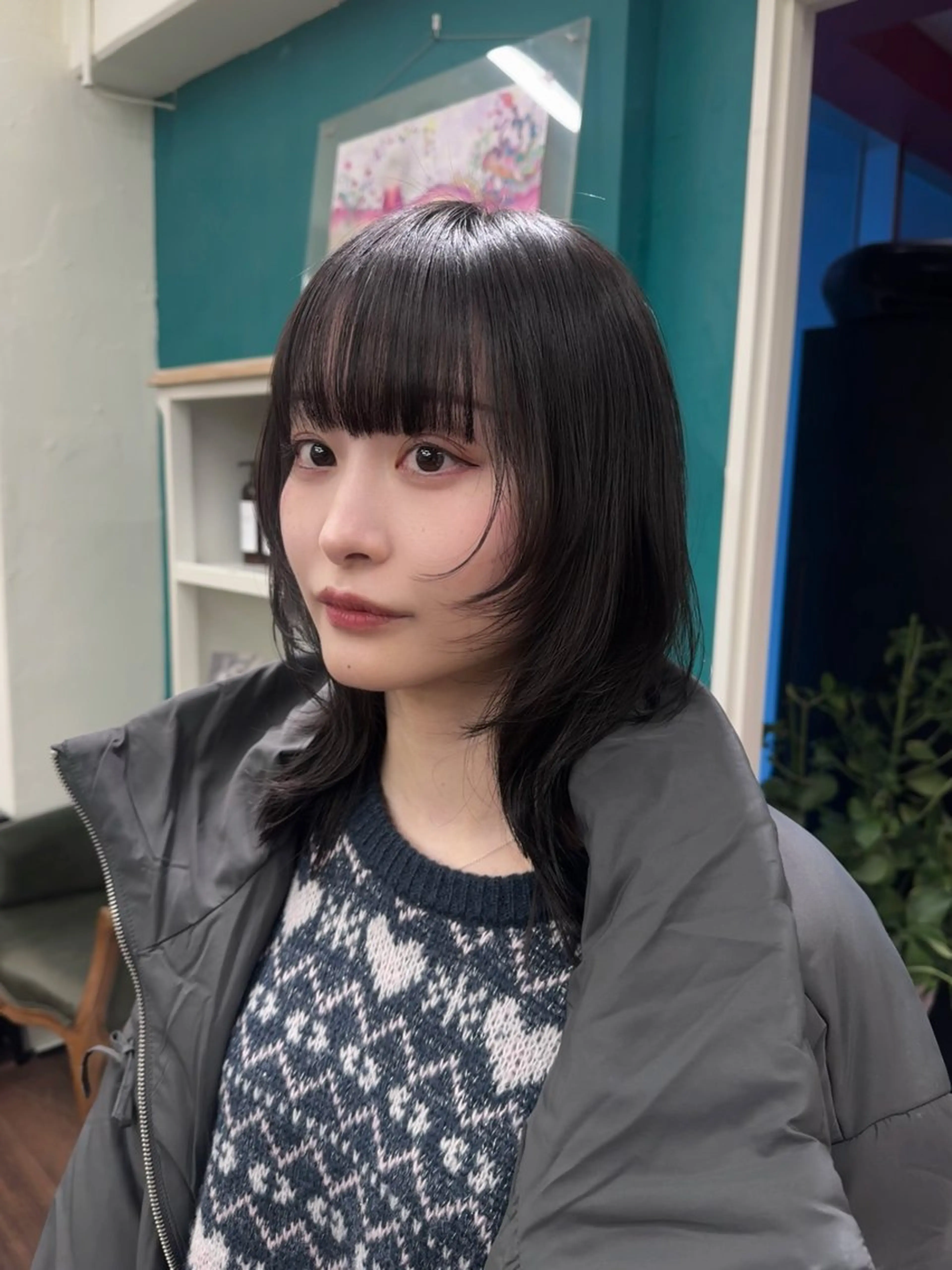 ミディアム ウルフカット カット ウルフ/レイヤー /パーマ　ナユタのヘアスタイル