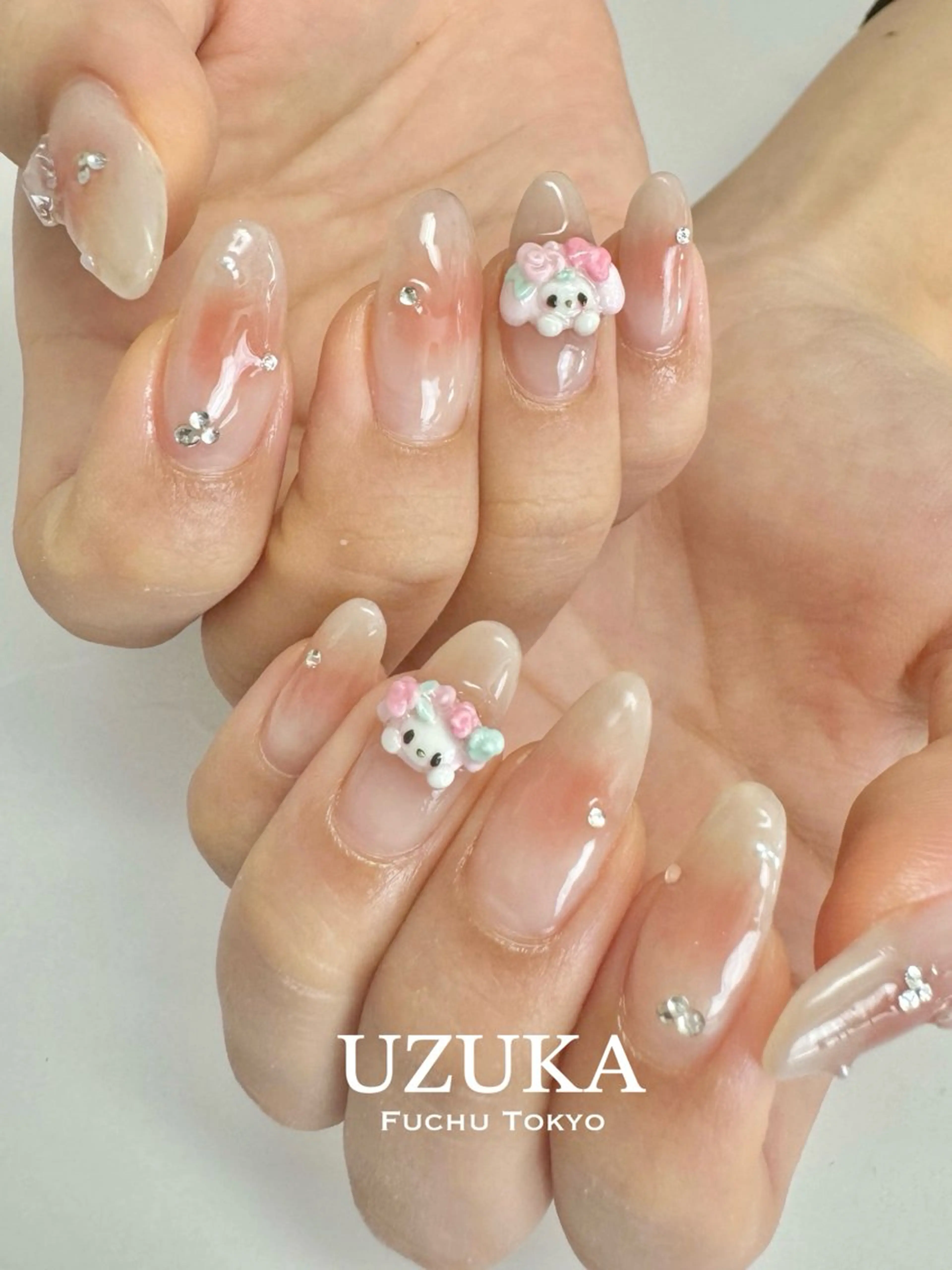 ネイル チークネイル ワンホンネイル 【 enn 】 Uzuka Yukaのネイルデザイン