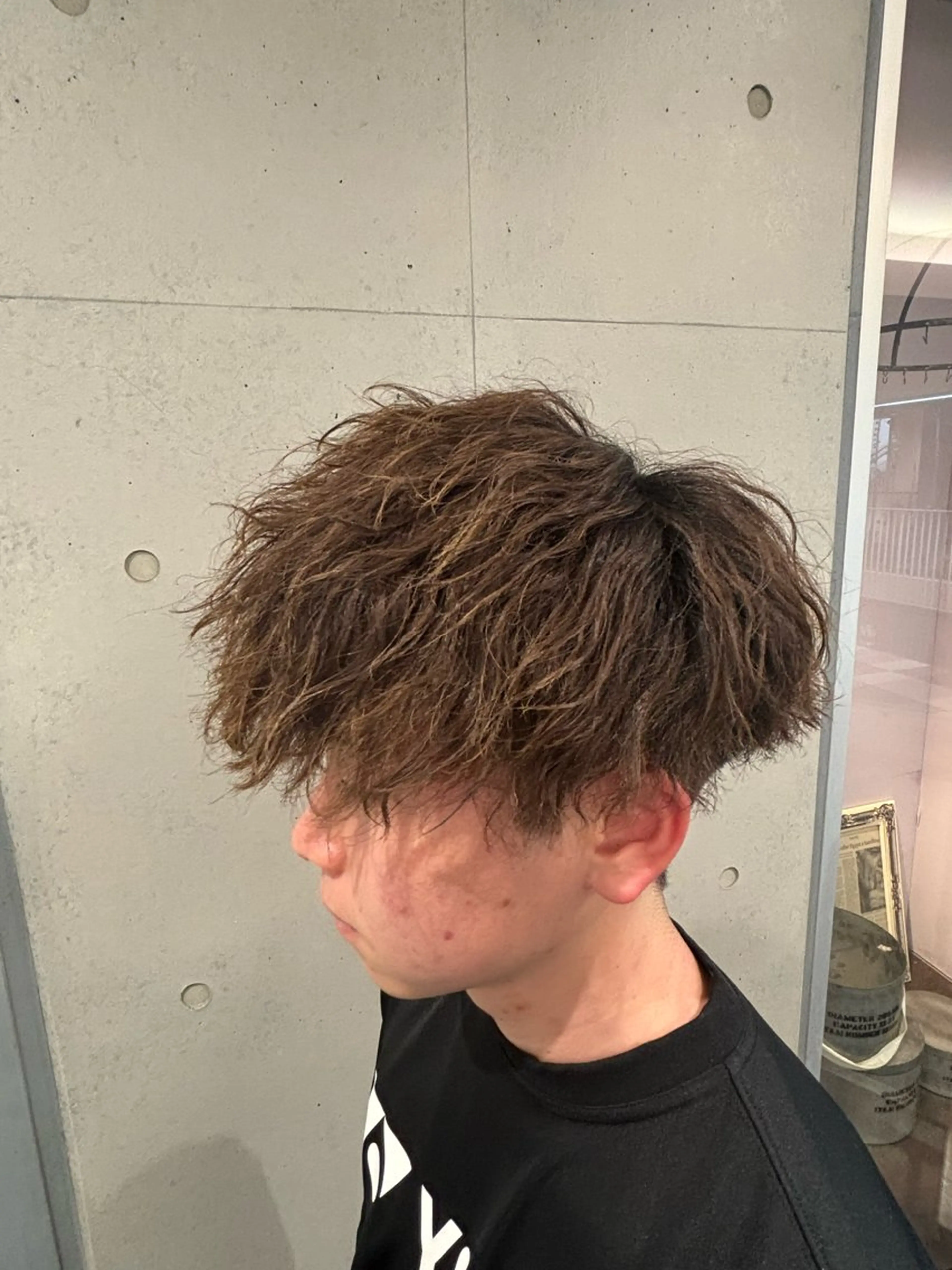 ショート パーマ メンズ カット ヘアカラー パーマ メンズサロン/戸塚駅 東口3分/冨田大輝のヘアスタイル