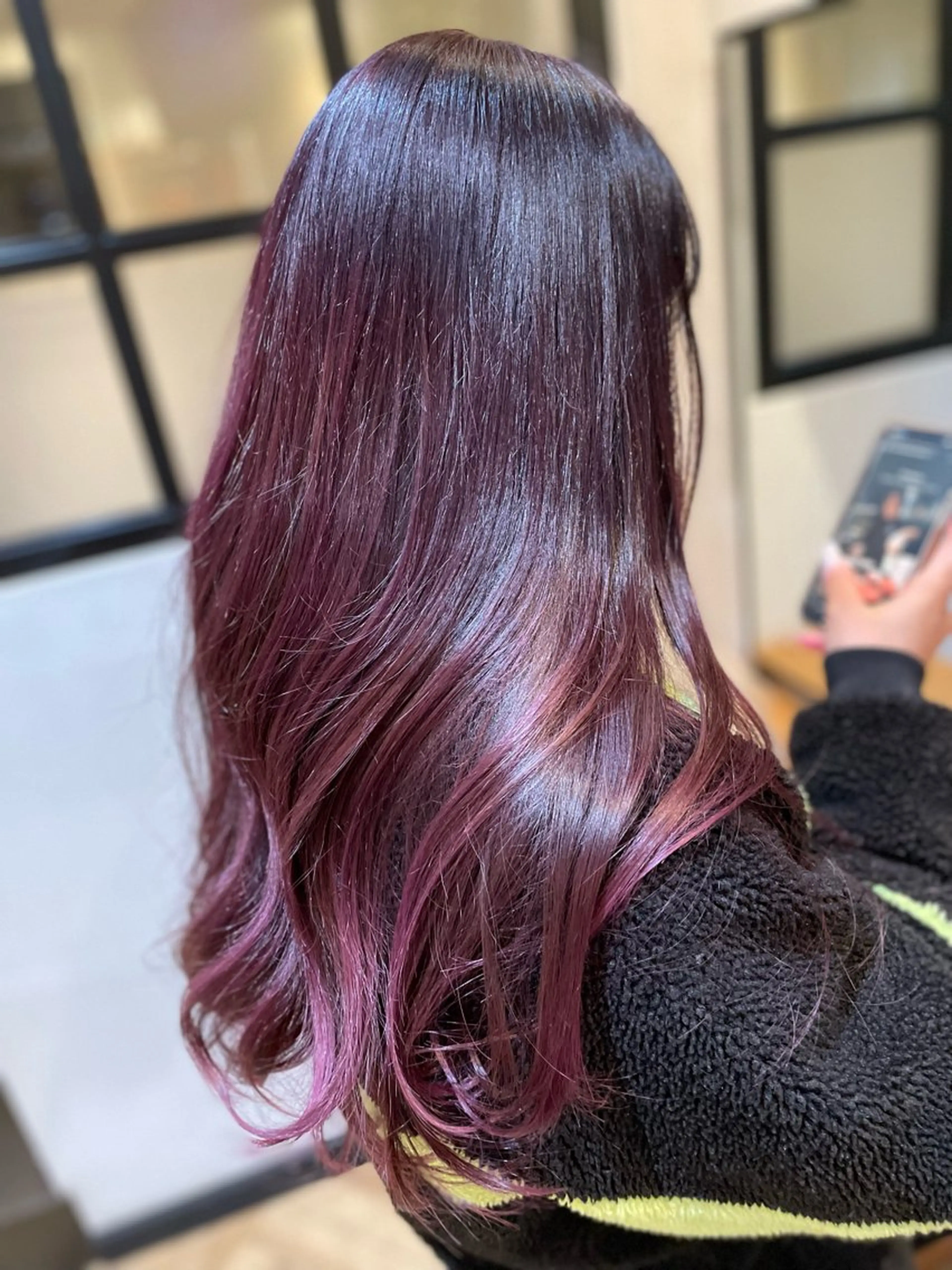 ロング カラー ブリーチ ブルーカラー ダブルカラー ブリーチなしカラー 望恵🌸 韓国🇰🇷スタイルのヘアスタイル