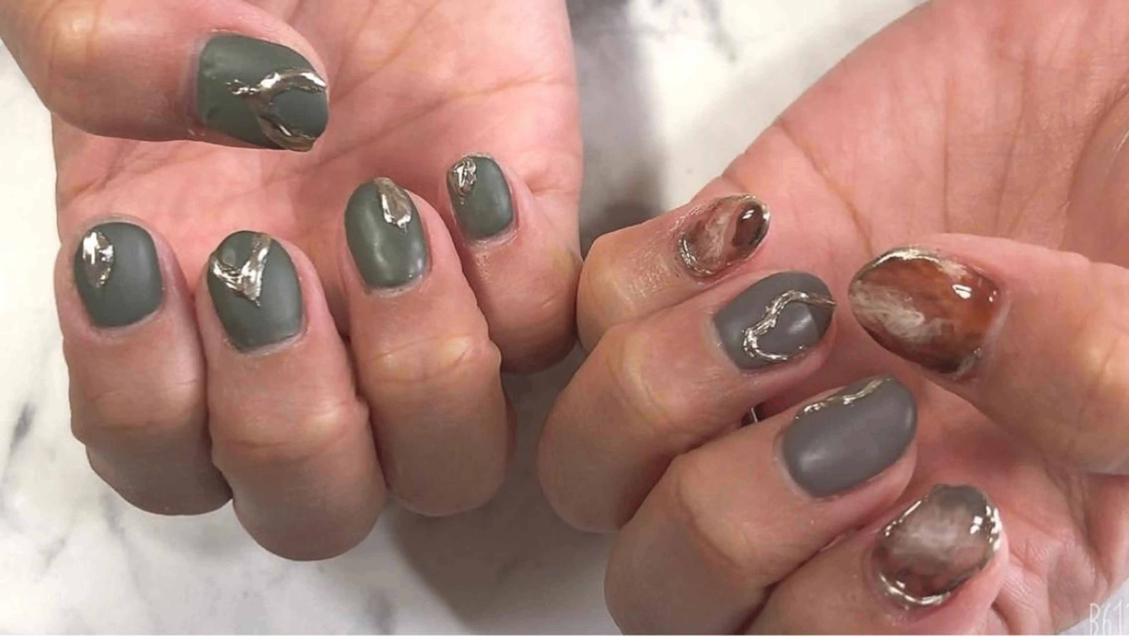 ネイル ジェルネイル マットネイル ミラーネイル ニュアンスネイル ショートネイル A"nail ネイリストayanaのネイルデザイン
