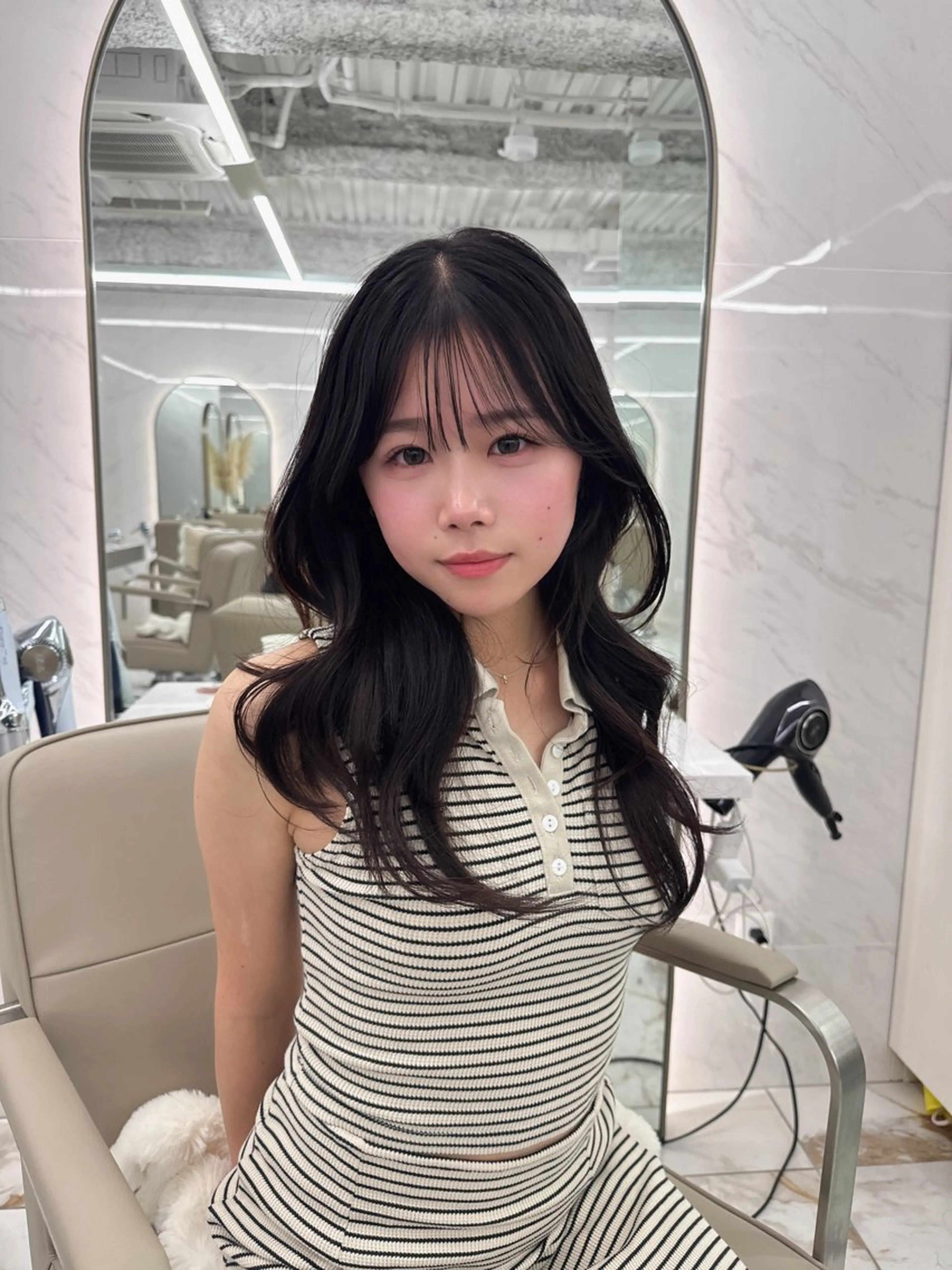 ロング のり🐼顔まわり/ 韓国/レイヤーカットのヘアスタイル