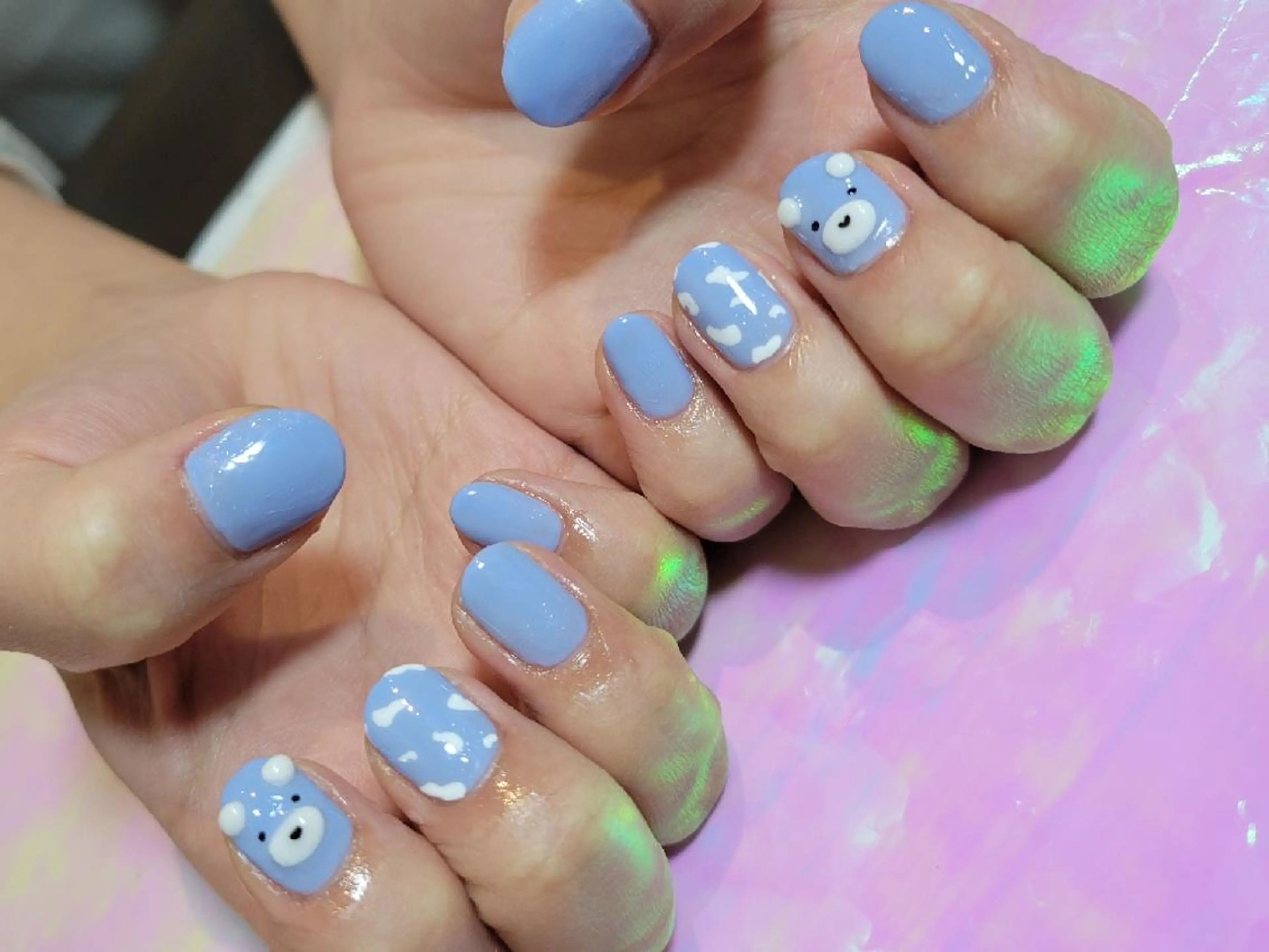 ネイル ワンカラーネイル 💜bora .のネイルデザイン