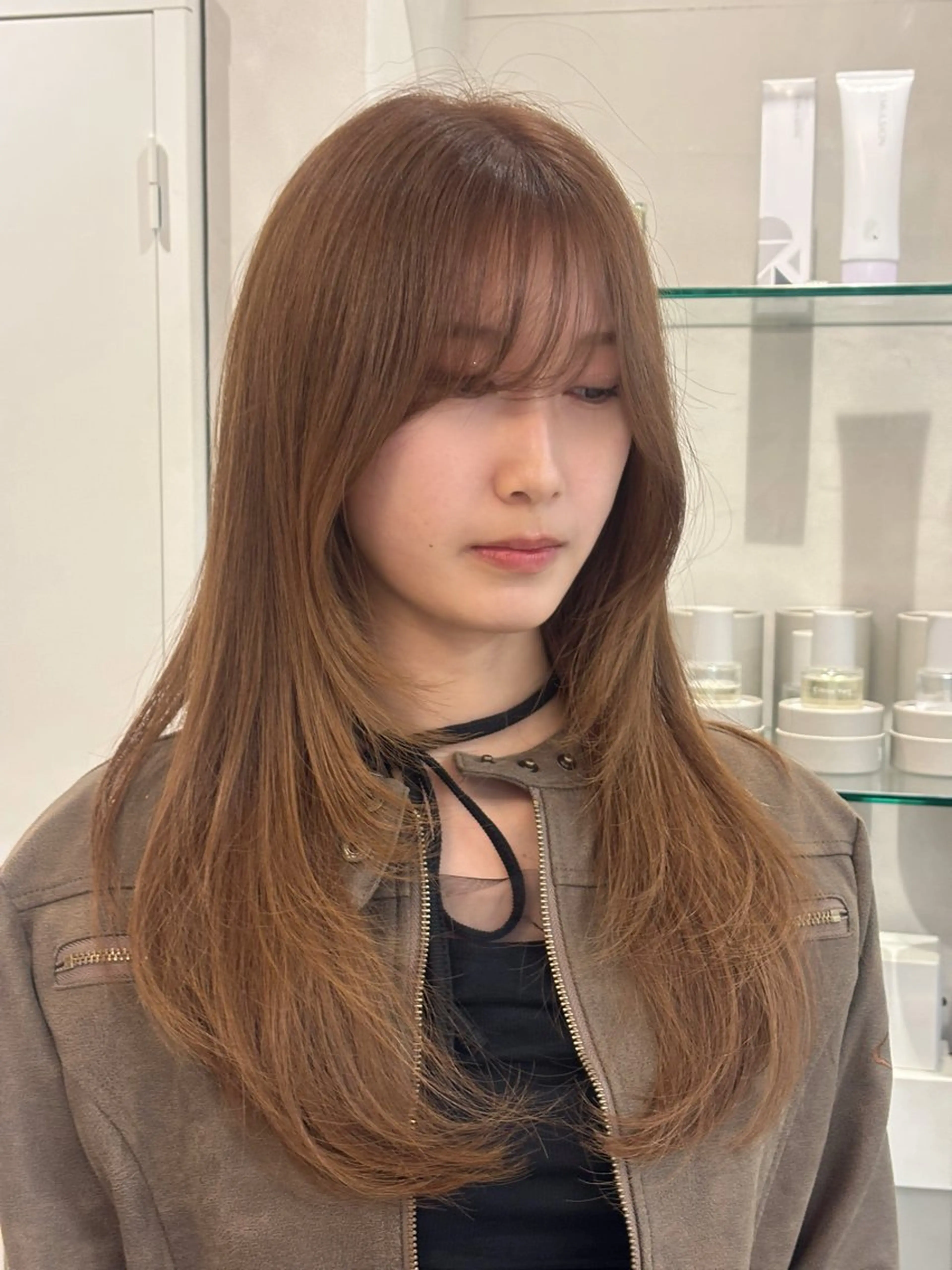 ロング カラー レイヤーカット🍒韓 国ヘア🍒ひかりのヘアスタイル