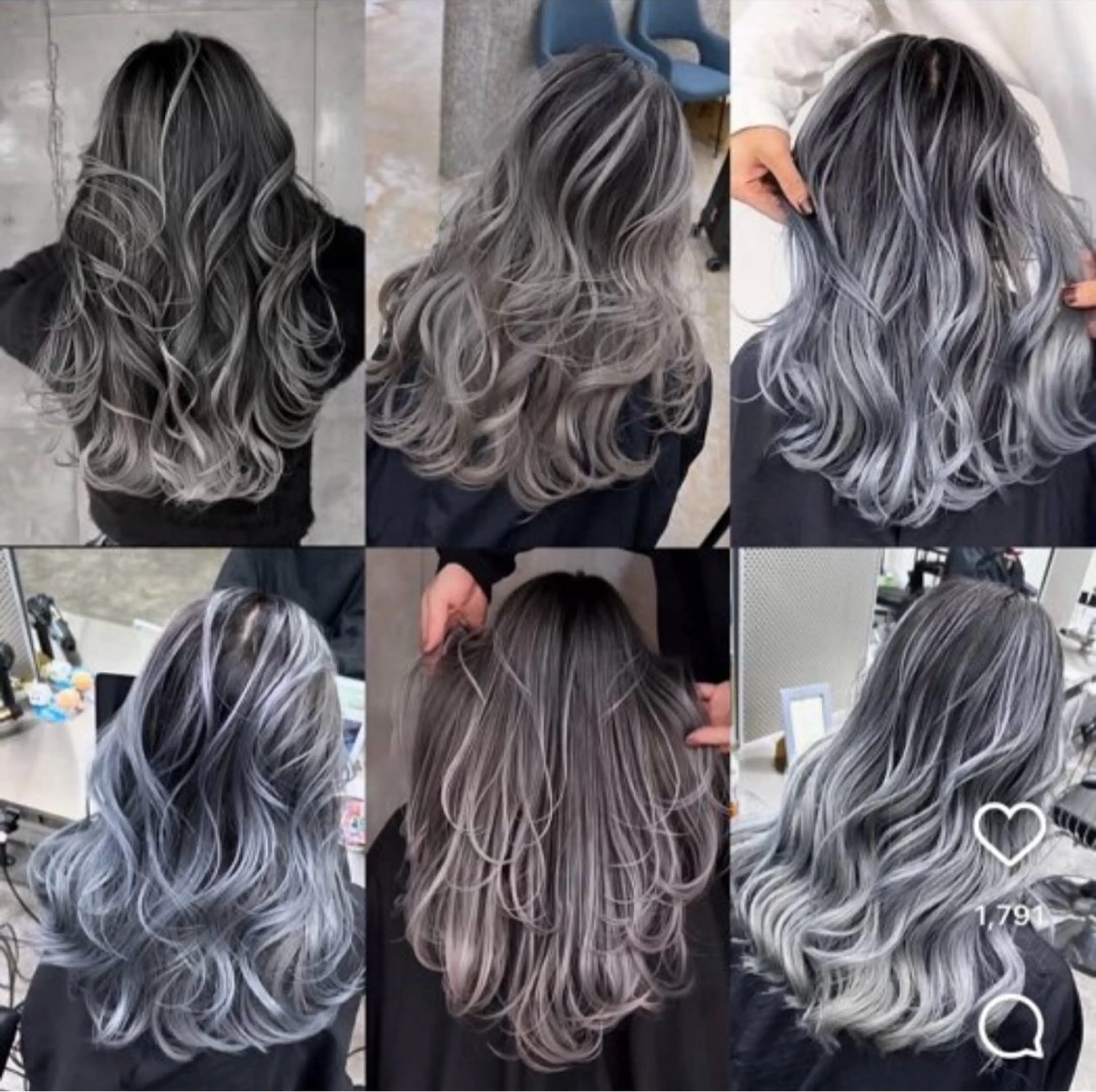 ロング カラー グレージュ シルバー ヘアカラー トリートメント 表参道/ハイライト バレイヤージュのヘアスタイル