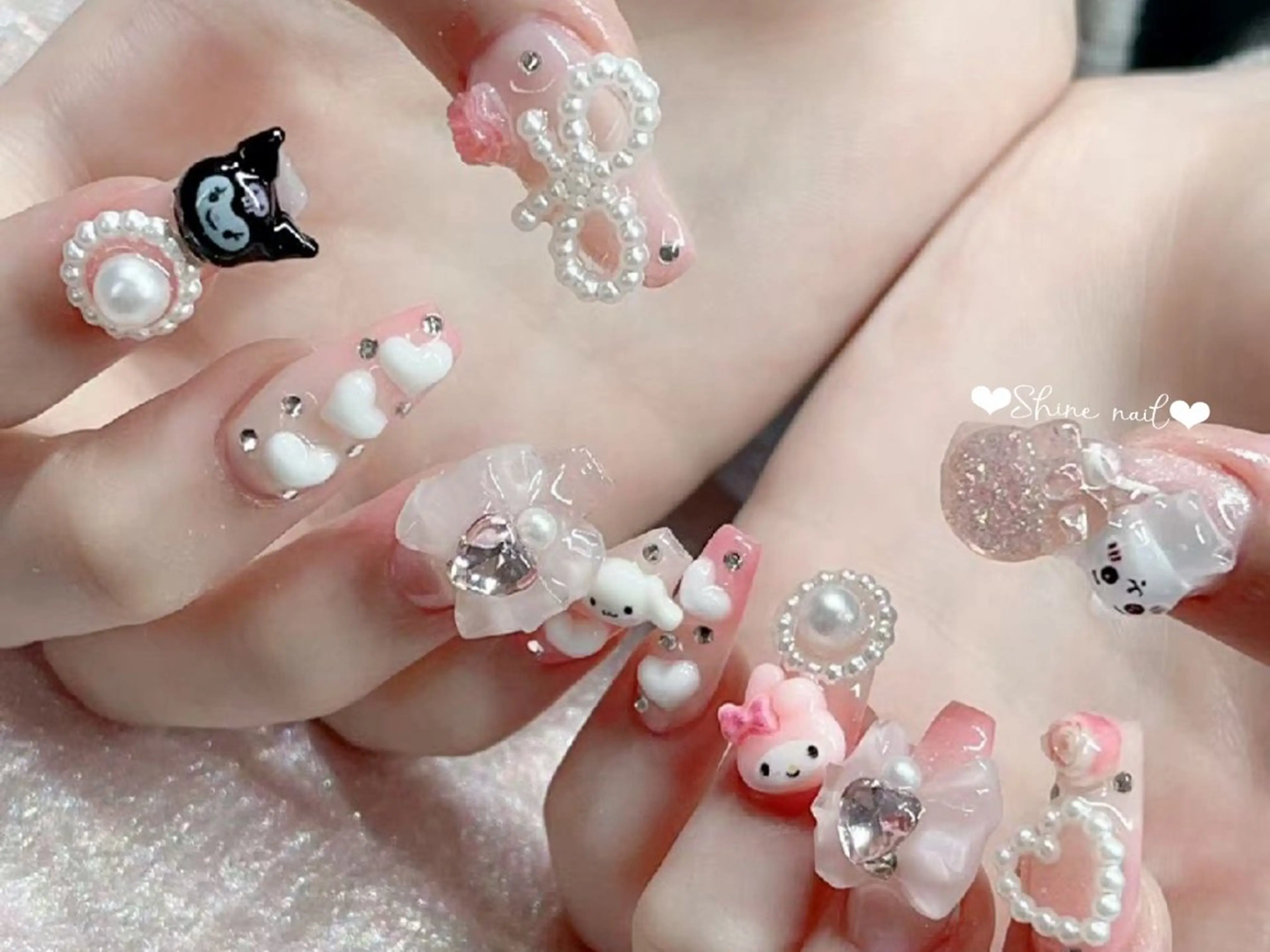 🎀チップ長さ出し🎀パーツ、ストーン付け放題★ゴテゴテOK★の写真