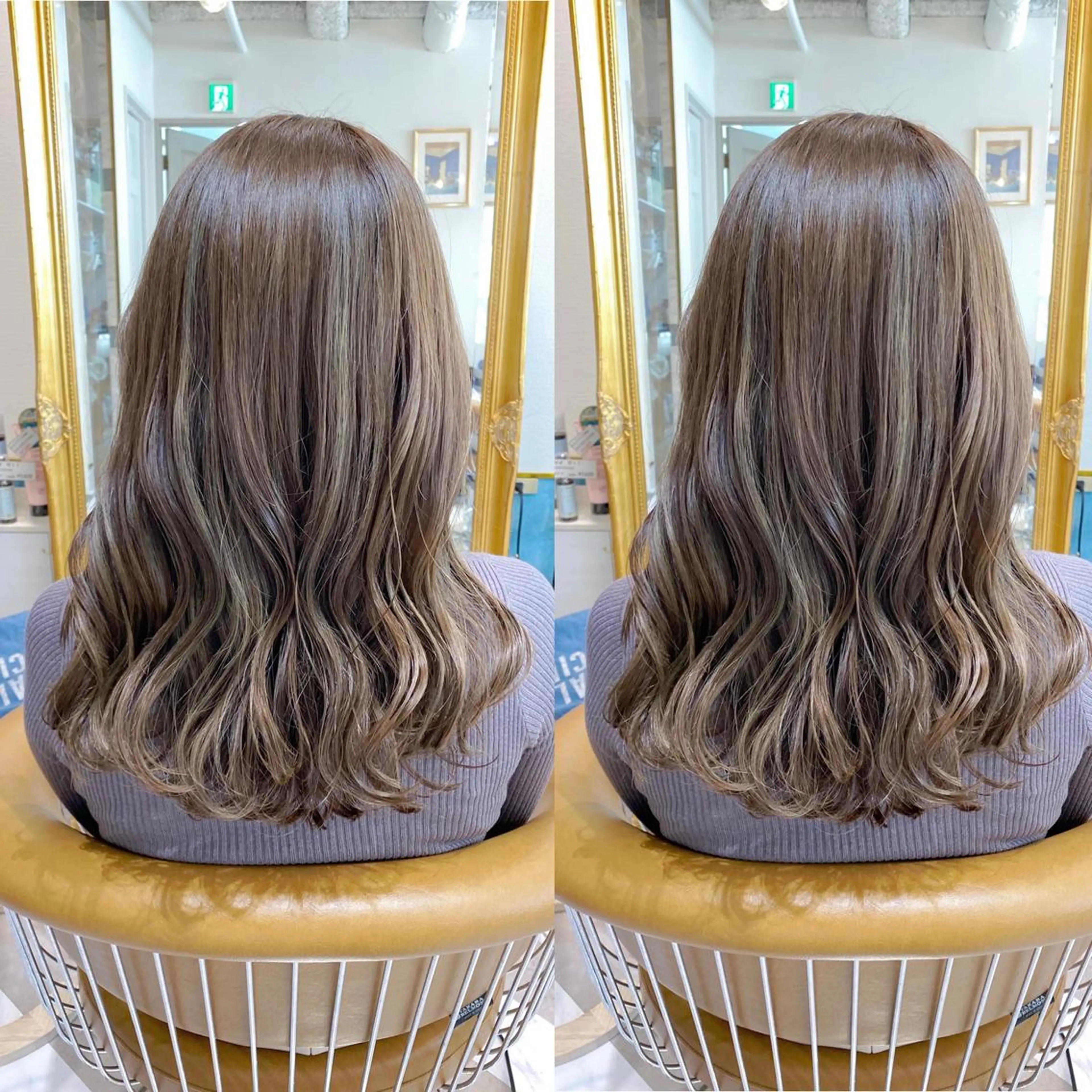 ミディアム ヘアカラー トリートメント レイヤーカット /透明感カラー西田のヘアスタイル