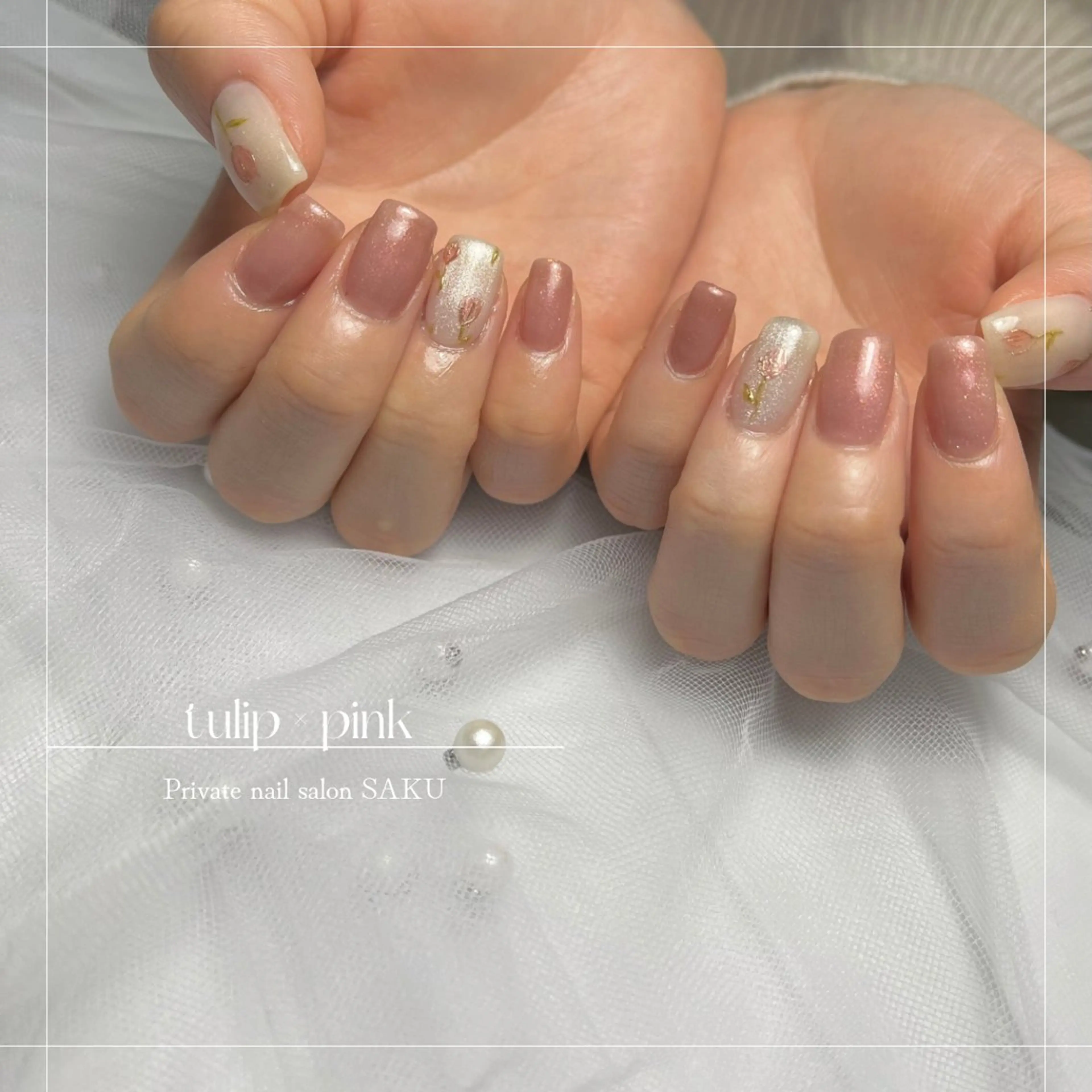 ネイル ニュアンスネイル シンプルネイル ハンドネイル SAKU  nail[サクネイル]所属・SAKU nail 作島茜のネイルデザイン
