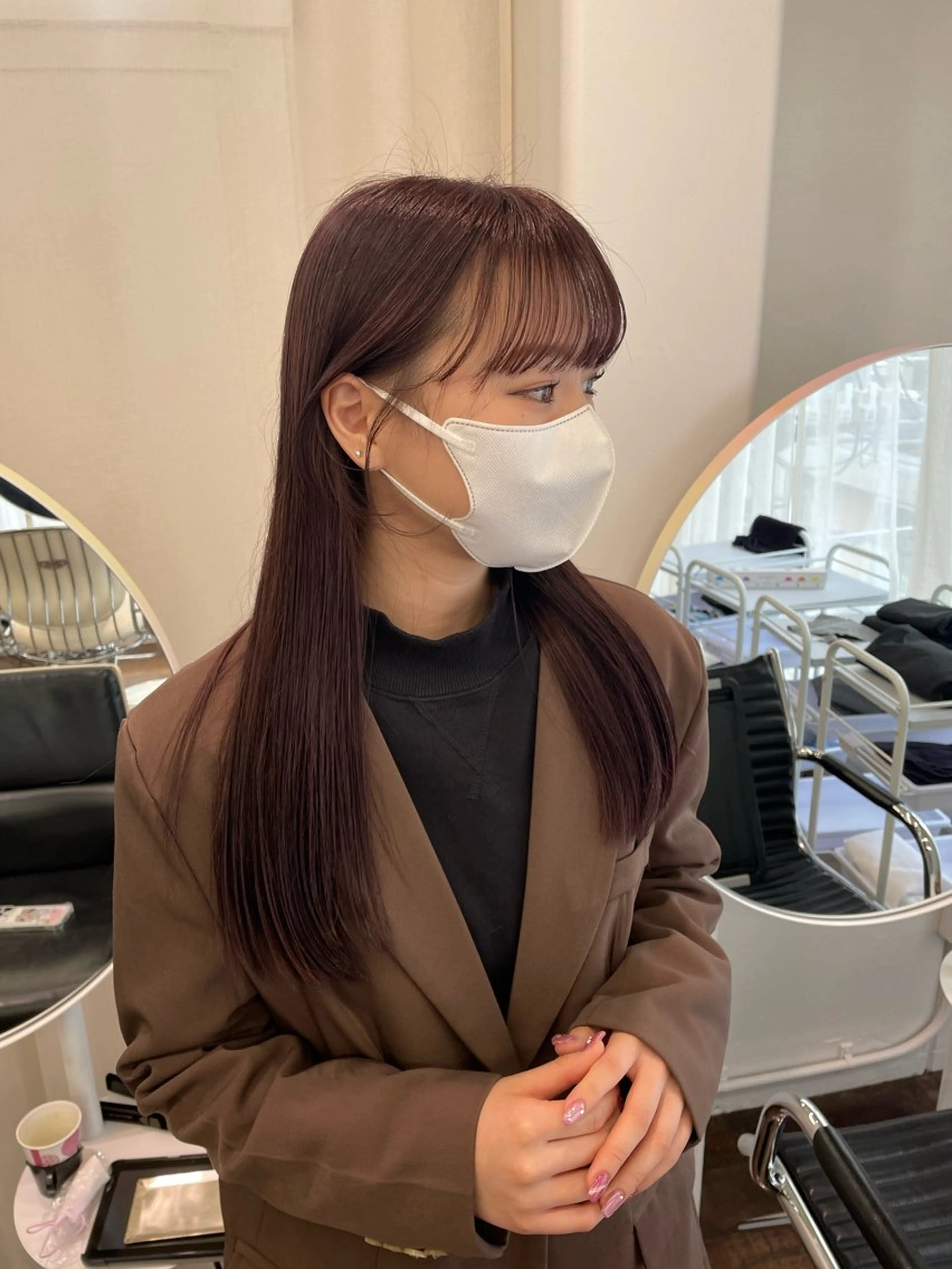 ロング カラー ブラウンカラー ラベンダーカラー ヘアカラー レイヤーカット🎀 kanaのヘアスタイル