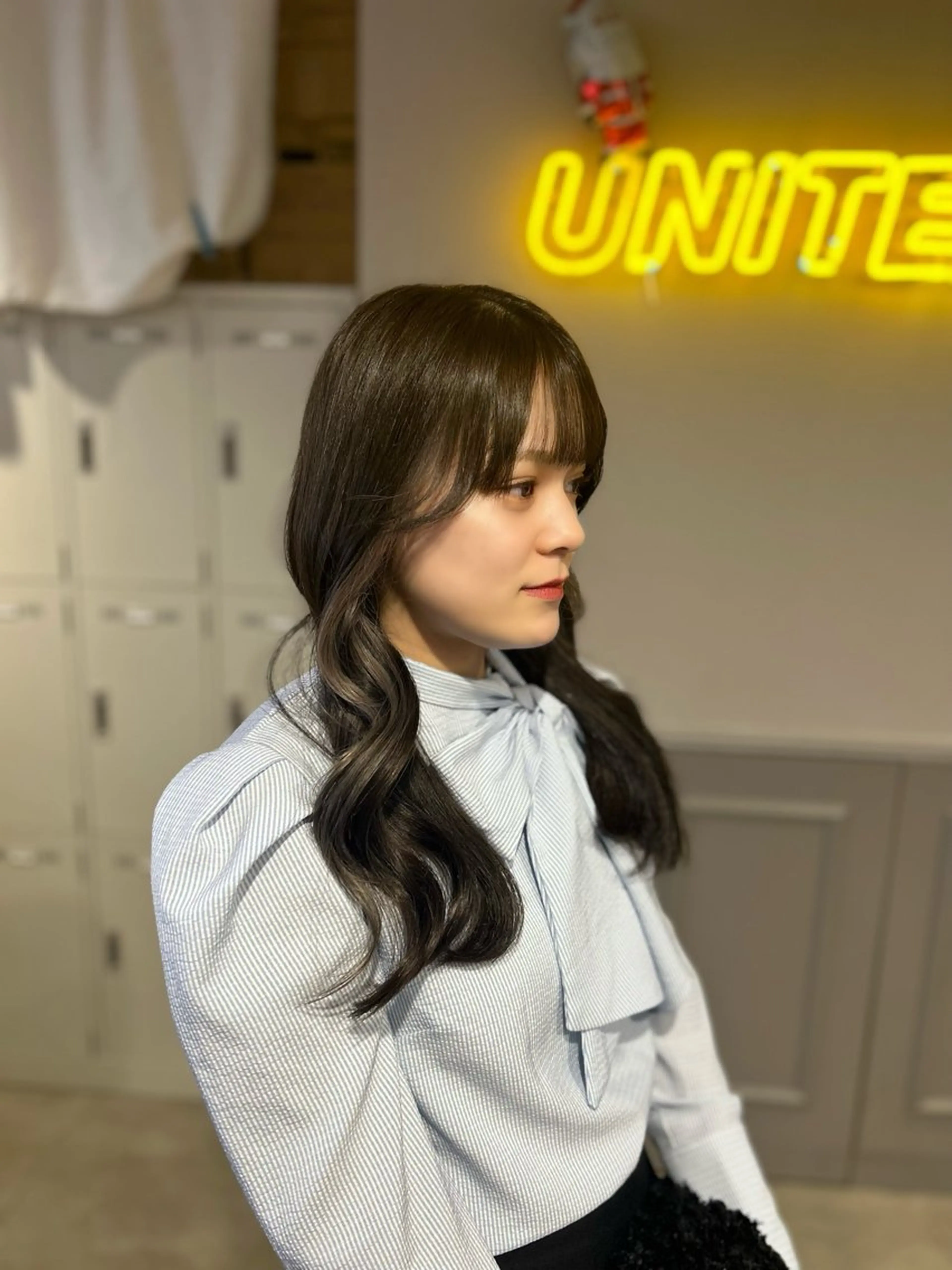 ロング カラー パーマ ヘアアレンジ メンズ キッズ ブリーチなしカラー/ ブラウン/レイヤーのヘアスタイル