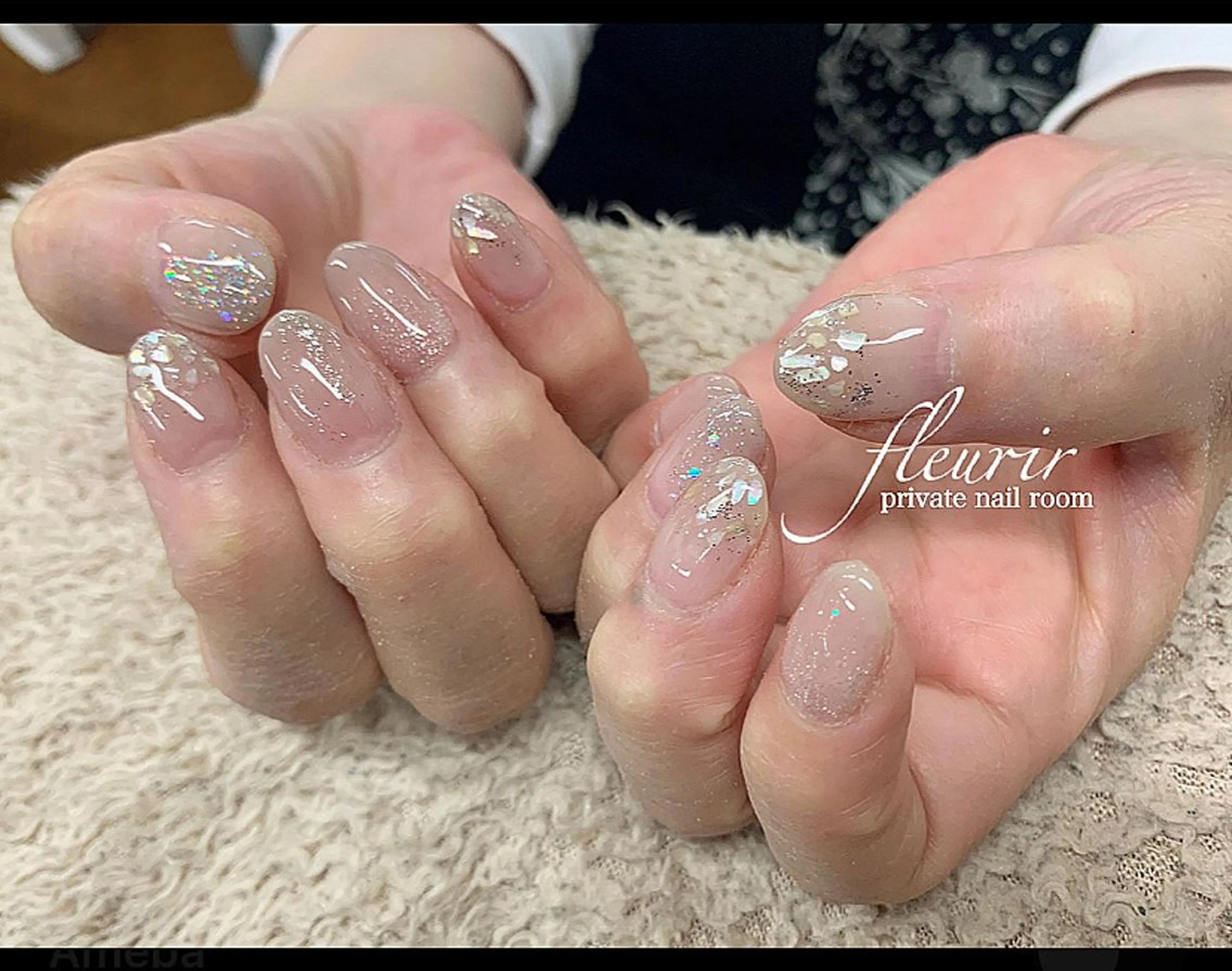 ネイル オーロラネイル 長さ出し ジェルネイル グラデーション ハードジェル フルリール 【プライベートサロンのネイルデザイン